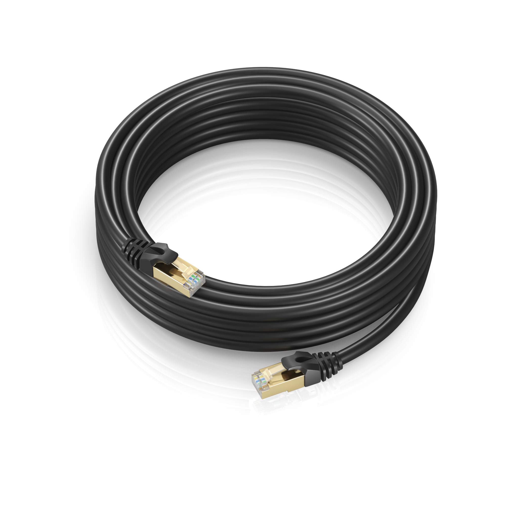 Cat 7 Ethernet Cable 50 Ft   High Speed Internet & Network Lan Patch Cable, Rj45 Connectors   50Ft / Black   Perfect For Gaming, Streaming, And More