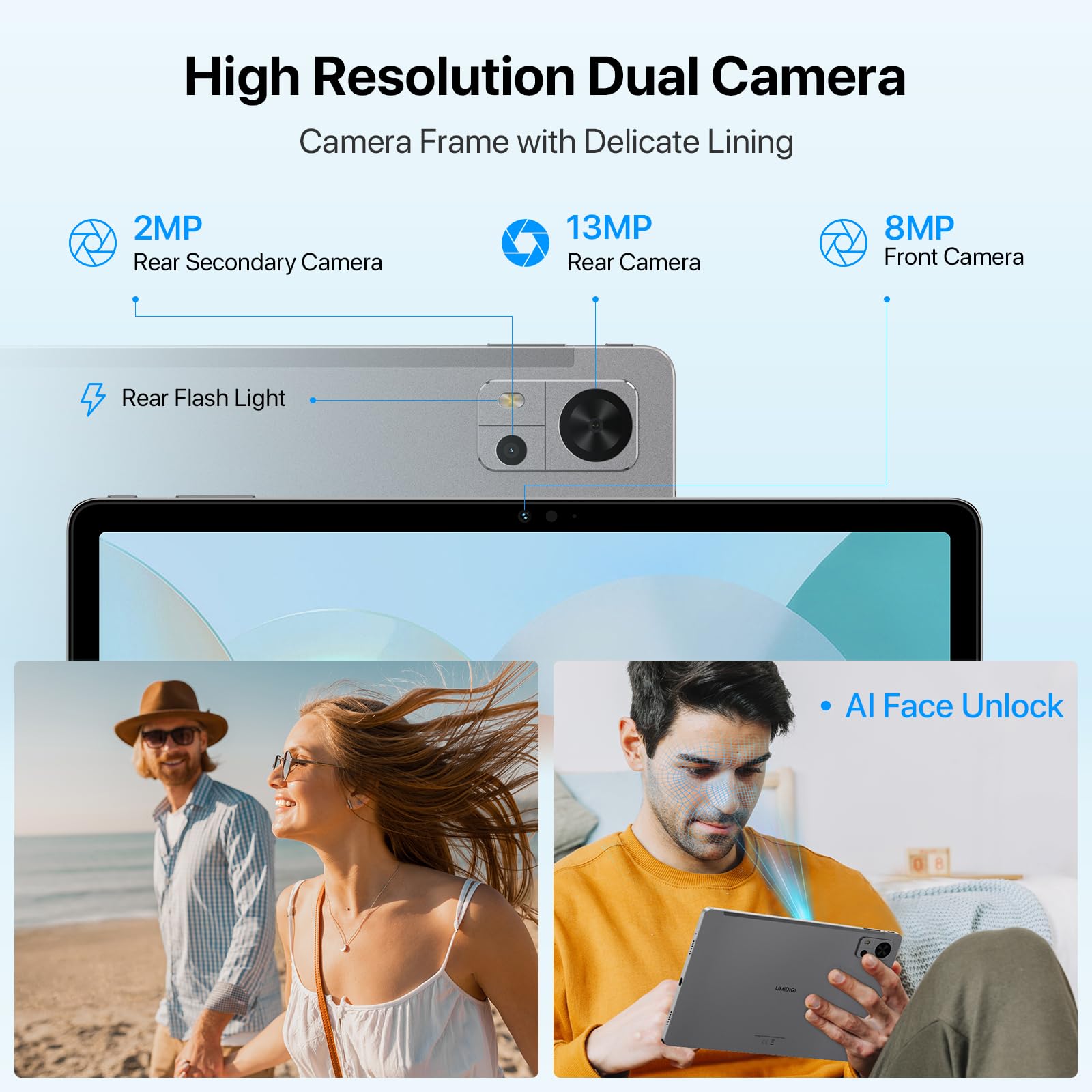 Umidigi G5 Tab Unlocked Android 13 Tablet 8(4+4) Gb Ram+128Gb,10.1� Hd+ Full View Display With Pen, 6000 Mah Mega Battery With Cellular And Wifi, Support 1 Tb Expandable