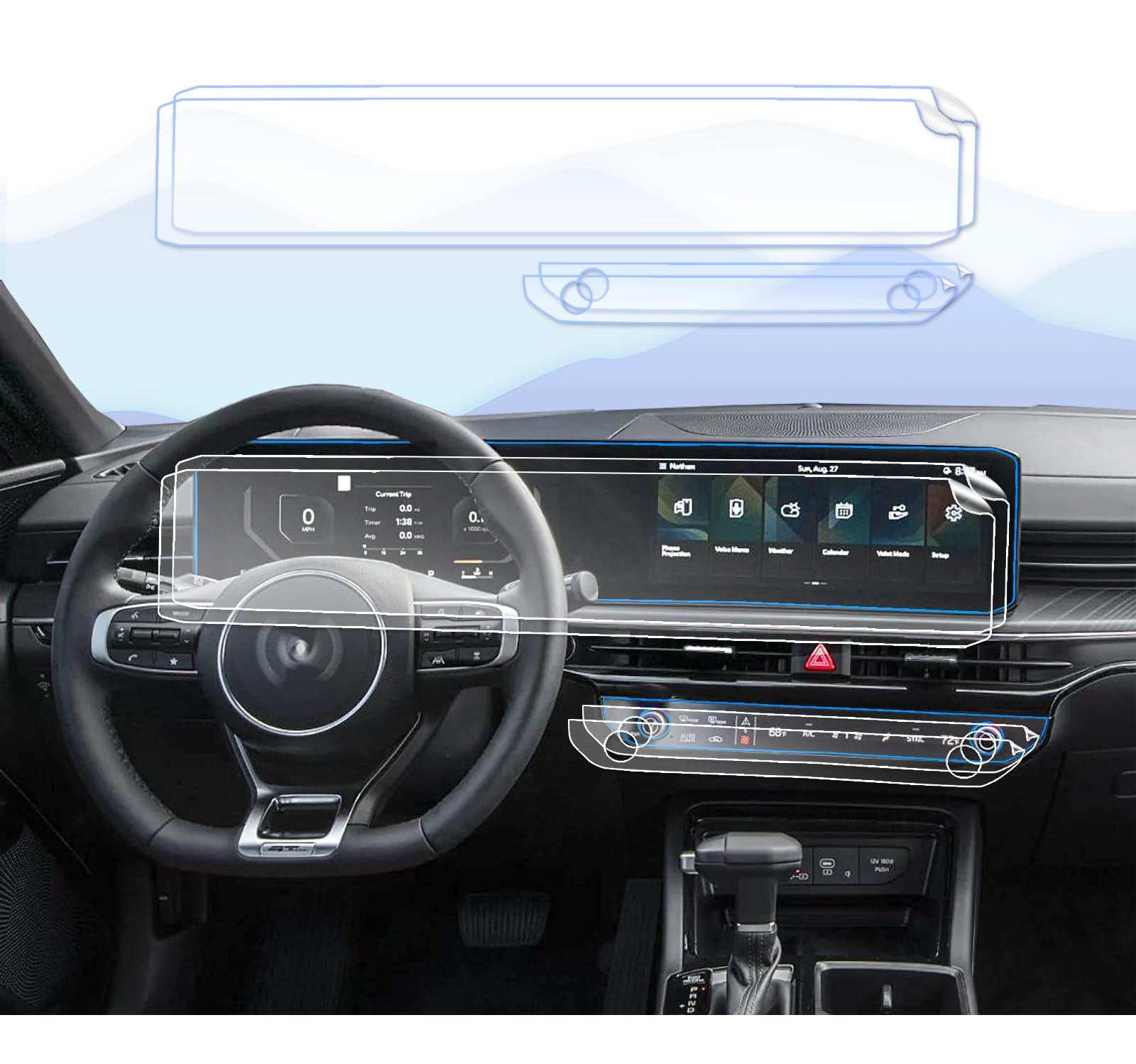 Ufgdsha 4 Pack For 2025 Kia K5 Matte Screen Protector For 2025 Kia K5 Accessories For 2025 Kia K5 Gt/Ex Nav. Dual 12.3Inch & Ac