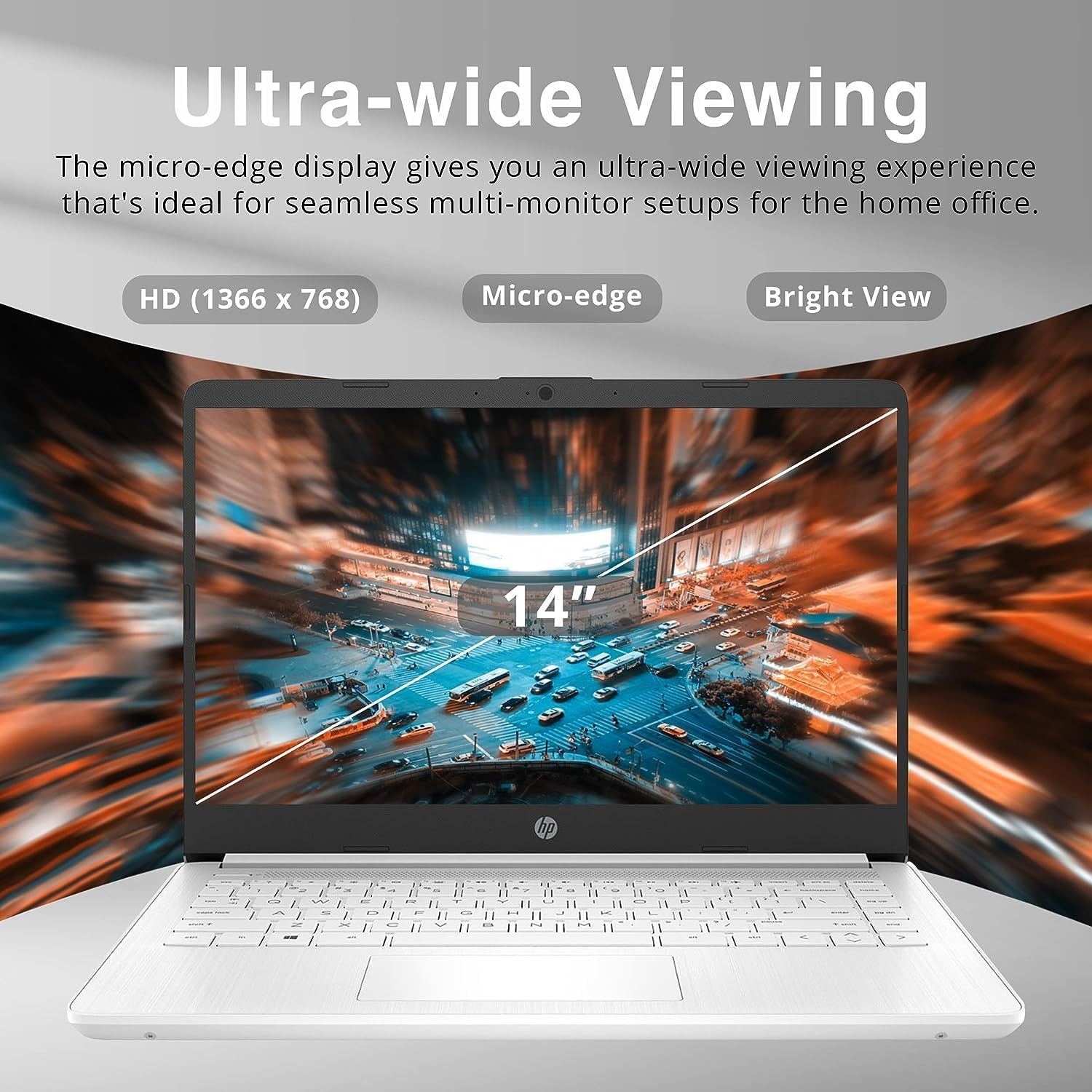 Hp Newest 14'' Hd Ultral Light Thin Laptop, Quad Core Intel Celeron Processor, 16Gb Ram, 320Gb (64Gb Emmc+ 256Gb Sd), Wi Fi, Upt