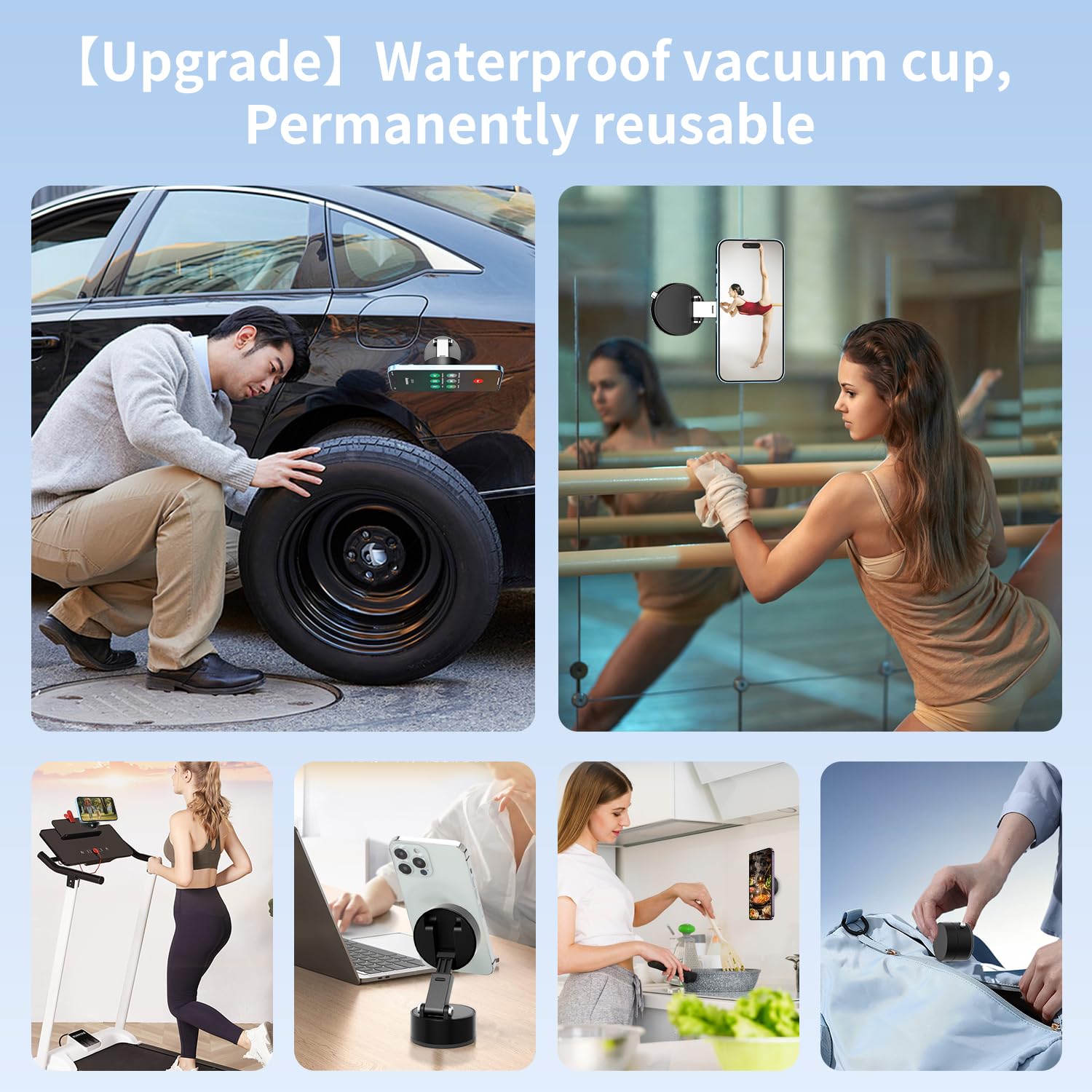 Vacuum Magnetic Phone Stand For Car Mount,?360Rotatable?Suction Cup Cell Phone Holder For Women Men Iphone Samsung Huawei?Waterp