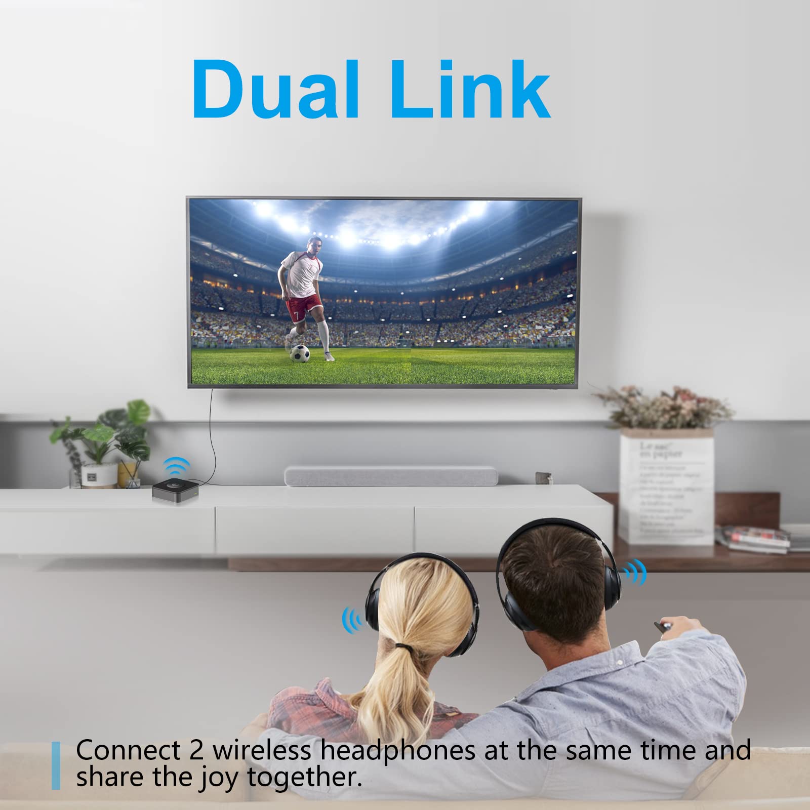 Ziocom Bluetooth 5.0 Transmitter Receiver, 2 In 1 Wireless Audio Adapter For Tv/Pc/ Mp3/ Speaker/Home Stereo (Optical, 3.5Mm Aux, Rca), Pairs 2 Devices Simultaneously