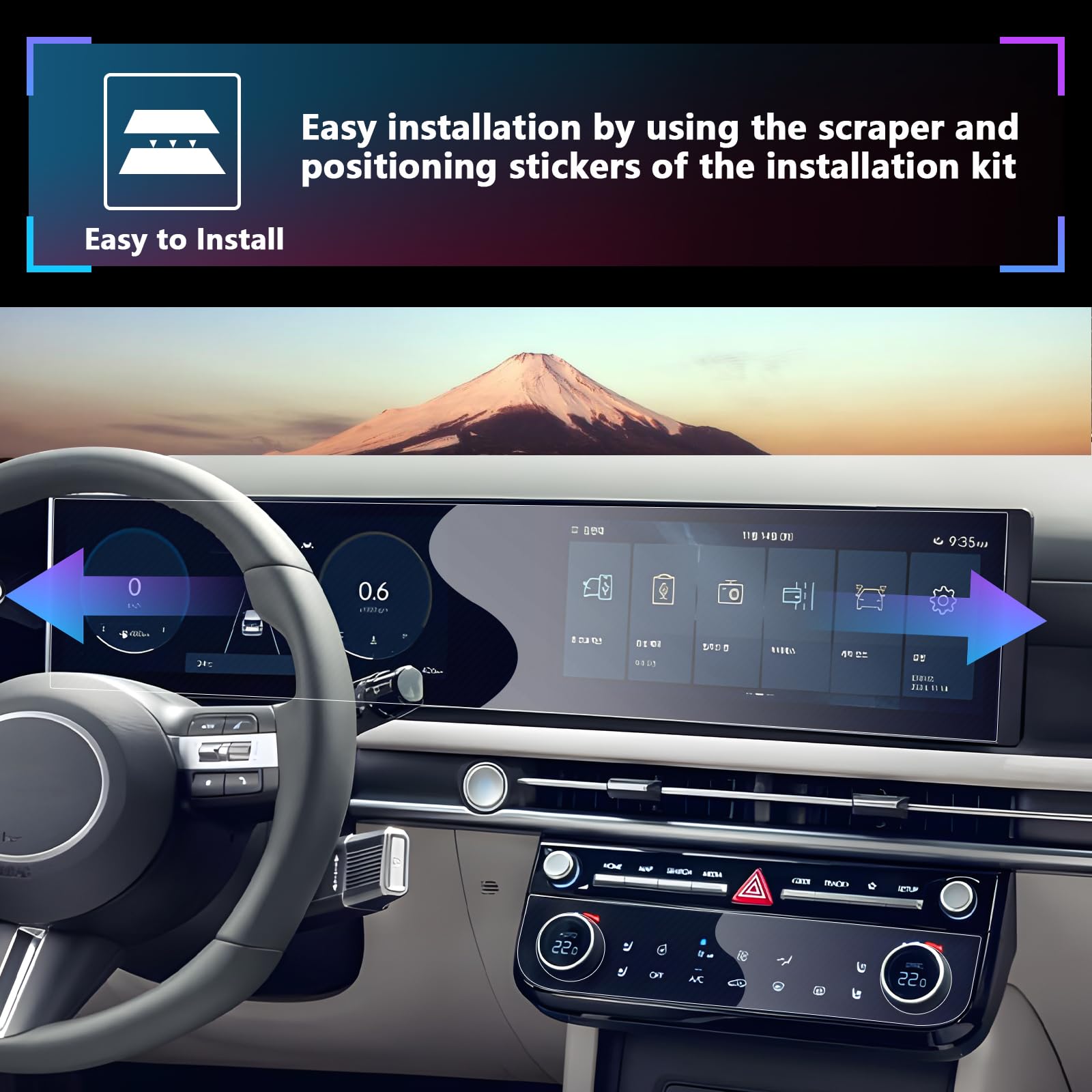 Sxcy [4Pcs For 2025 Hyundai Tucson Accessories (N Line Limited) For 2025 Hyundai Tucson Touch Radio Display Screen Protector[2Pcs Dash&Navi All One Screen+ 2Pcs Ac Screen]