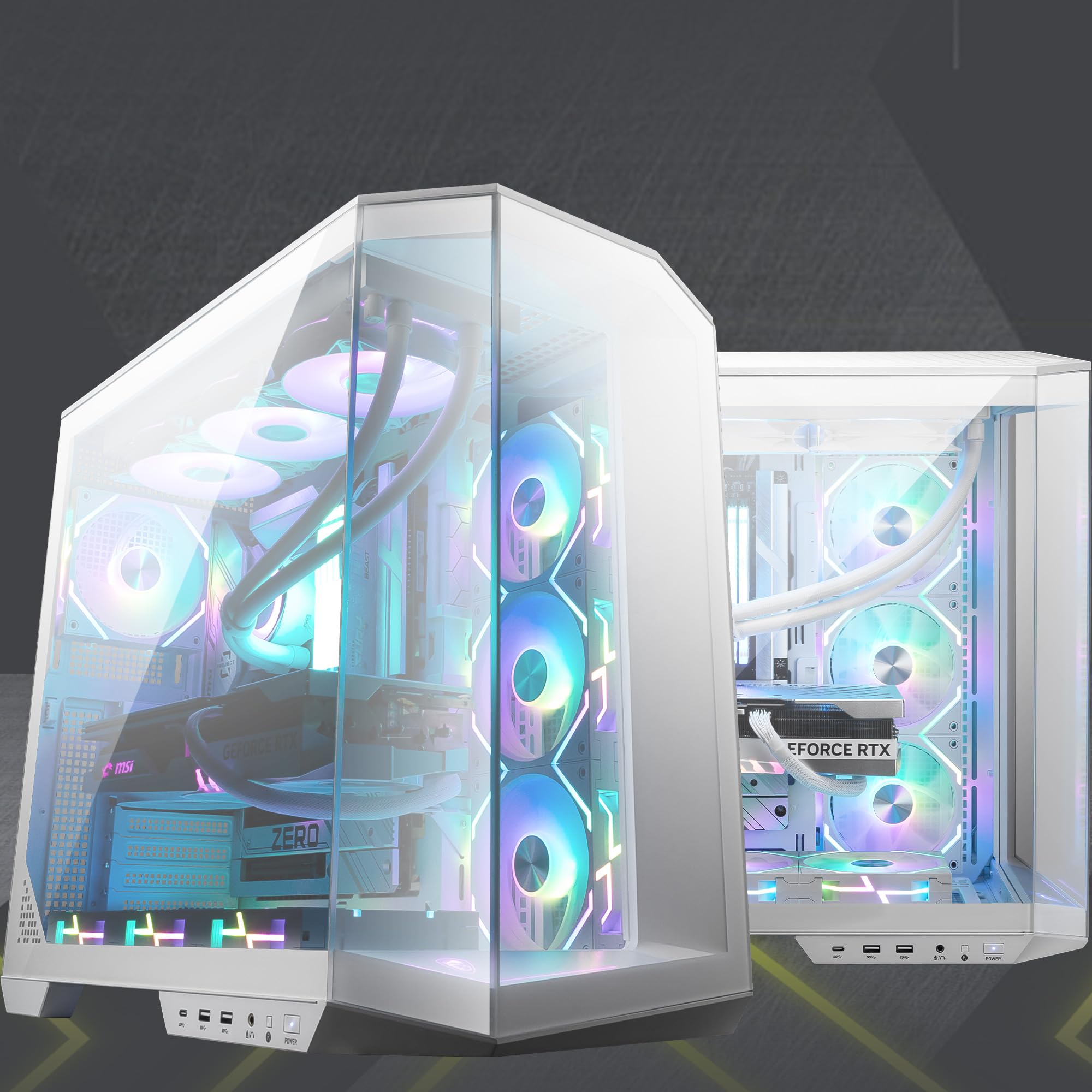 Msi Mag Pano 100L Pz White   Premium Mid Tower Gaming Pc Case   Tempered Glass Side Panel   Liquid Cooling Support Up To 360Mm R
