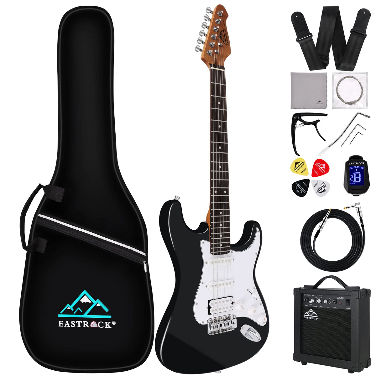 Eastrock Electric Guitar 39 Inch Full Beginner Starter Kit Full Size With 10W Amp, Package All Accessories, Tuner, Strings, Pick