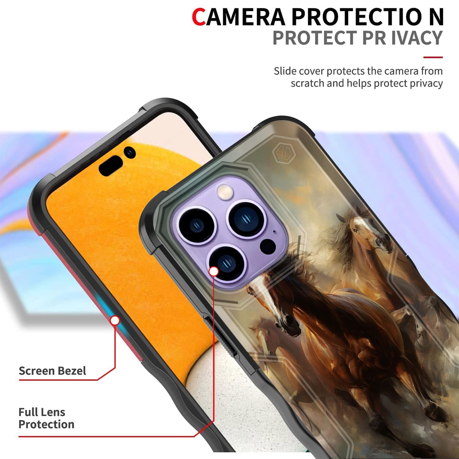 Efgwsder For Iphone 15 Pro Max Case,[Dual Layer][10 Ft Military Grade Drop Protection] [Non-Slip] Heavy Duty Shockproof Case For