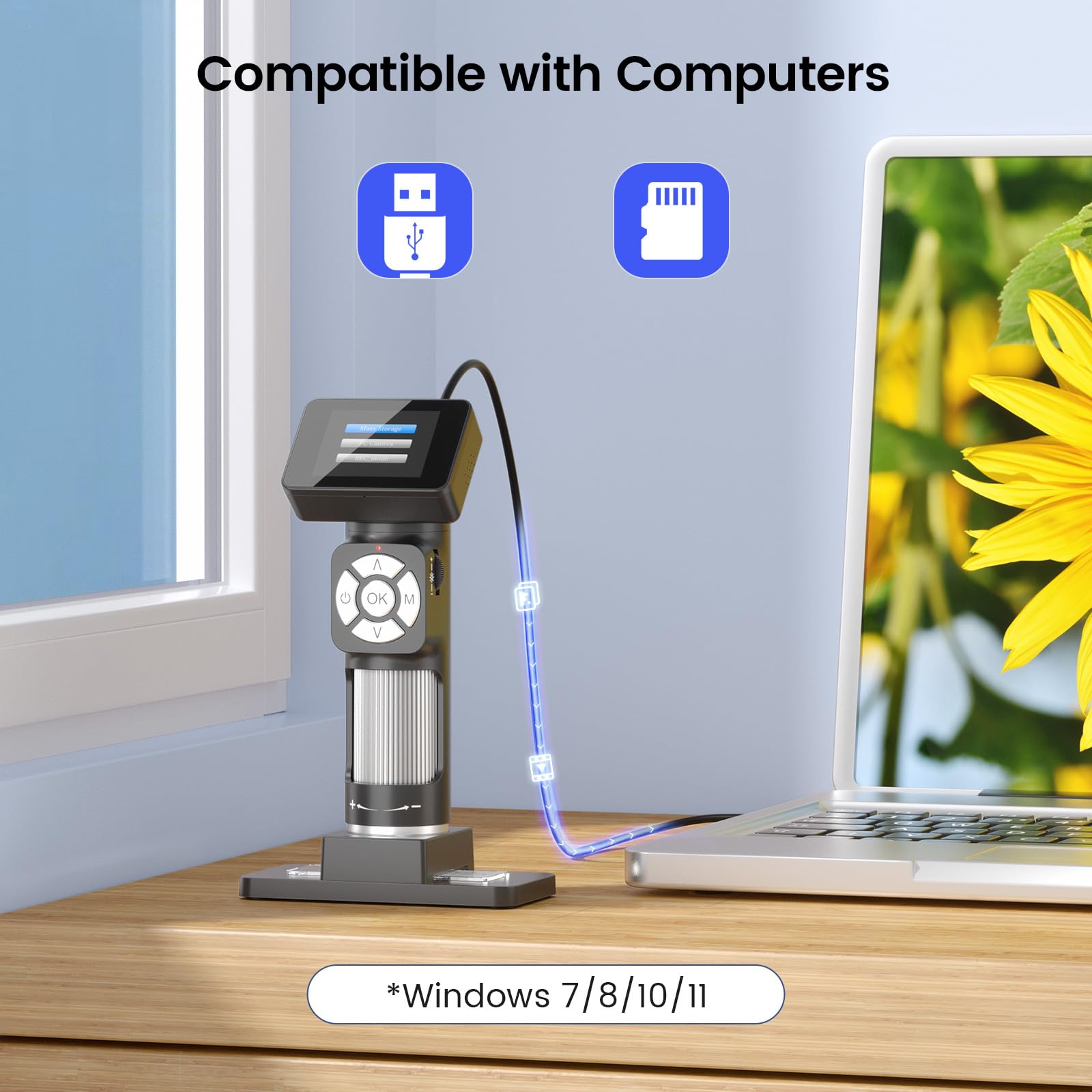 Linkmicro Lm112 Microscope For Kids 8 12, Handheld Microscope With 2'' Screen, 500X Portable Microscope Kit With Case, Usb Magni