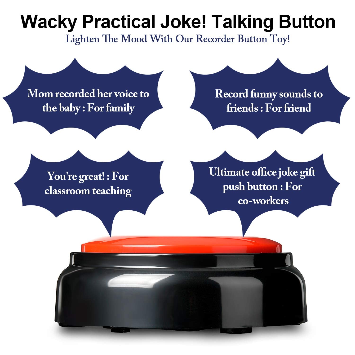 Recordable Button Voice Recording Button Dog Buttons For Communication Game Buzzer 30 Seconds Recordable Answer Buzzers Funny Gi