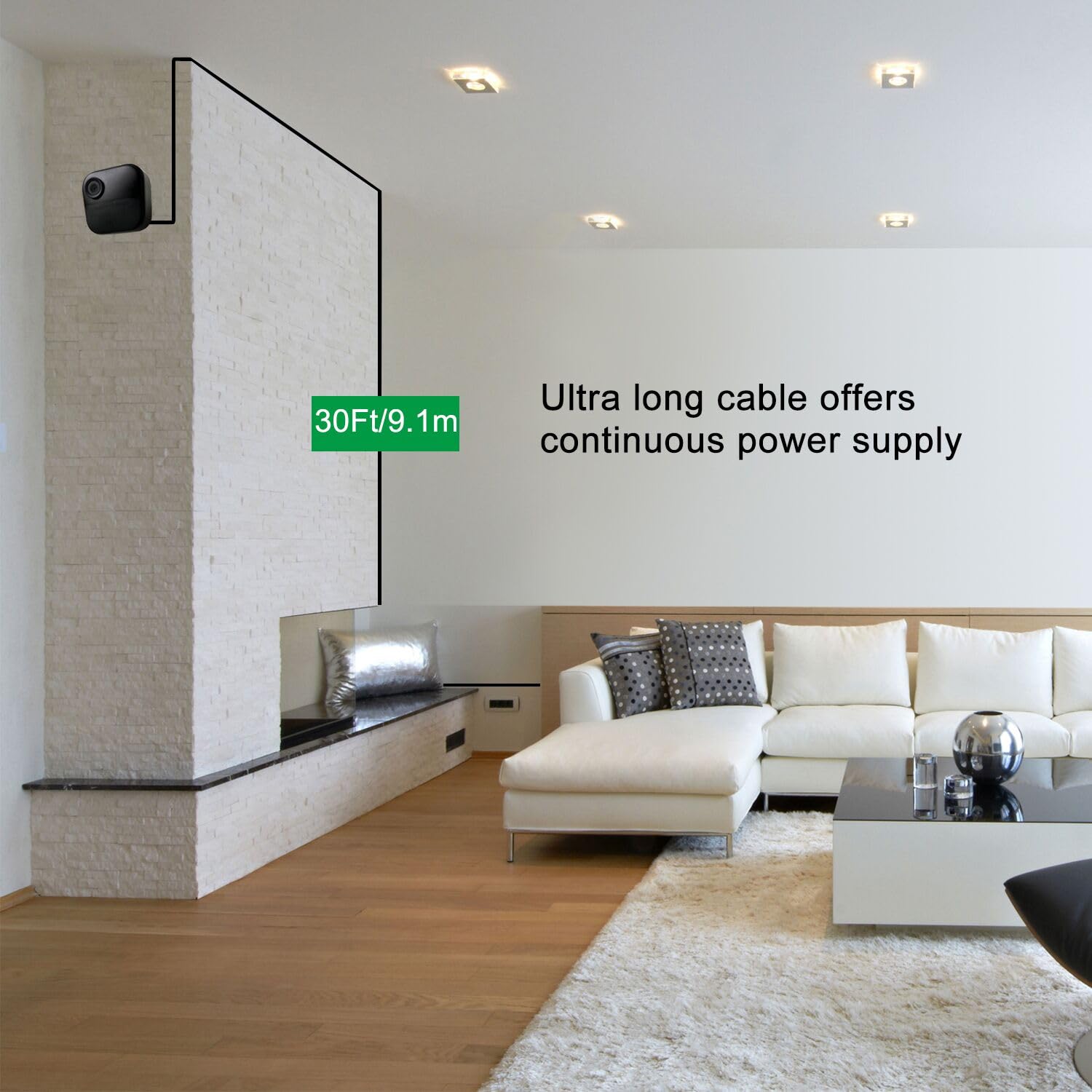 Uogw 3Pack 30Ft/9.1M Power Cable And Adapter Compatible With Blink Outdoor 4 (4Th Gen)/Blink (3Rd Gen) Xt3/Blink Xt2/Xt,Weatherp