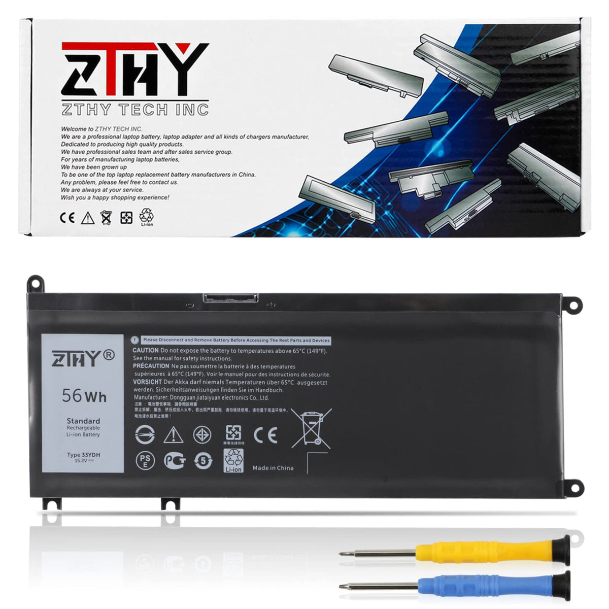 Zthy 56Wh 33Ydh Battery Replacement For Dell Inspiron 15 7577 17 7773 7778 7779 7786 2In1 G3 15 3579 G3 17 3779 G5 15 5587 G7 15