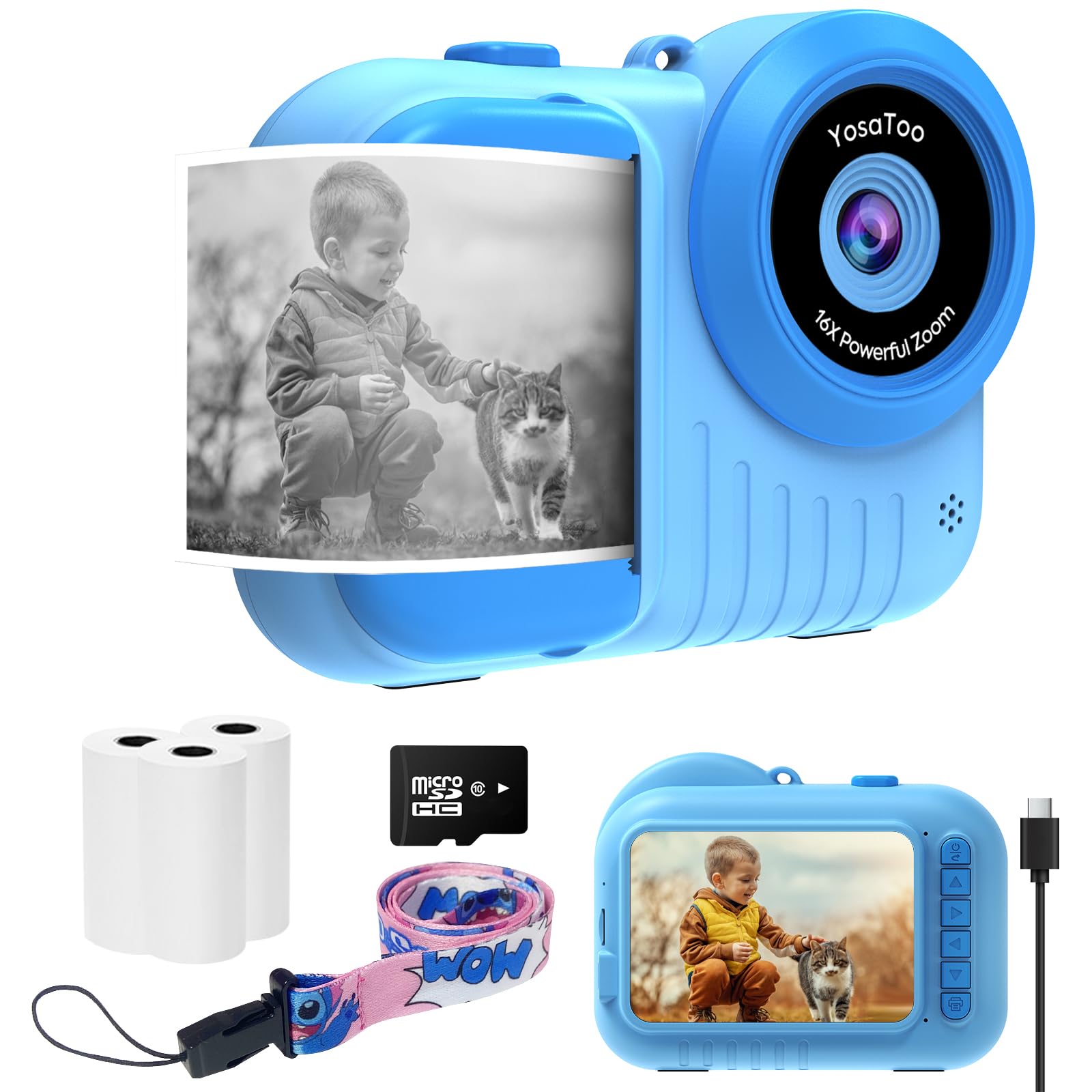 Kids Camera Instant Print 3.5 Inch, Instant Print Camera For Kids Print Photos, Toddler Kids Instant Print Digital Camera, 4 5 6
