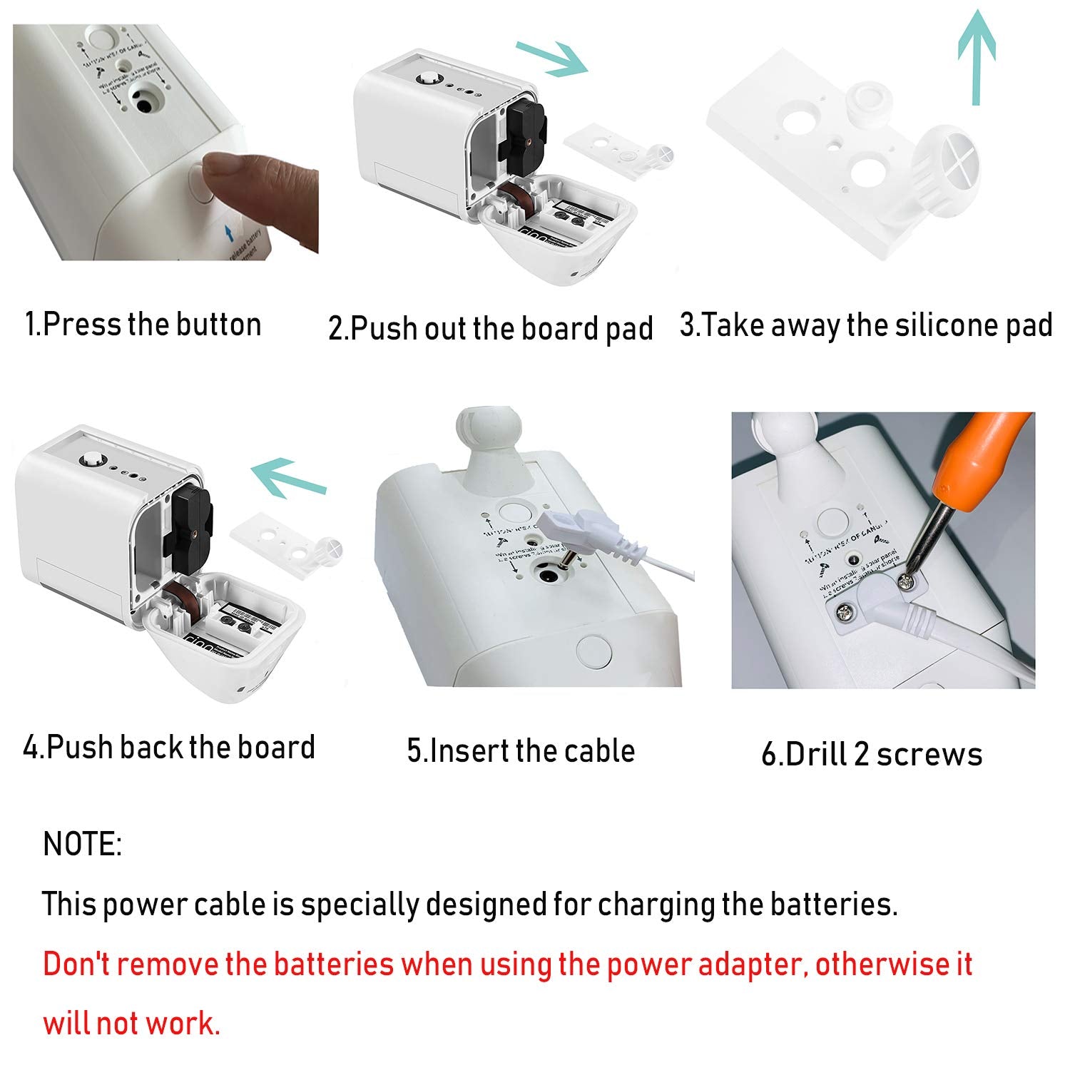 Power Adapter For Ring Spotlight Cam Battery, With 25Ft/7.5M Weatherproof Outdoor Cable To Continuously Charge Your Home Securit