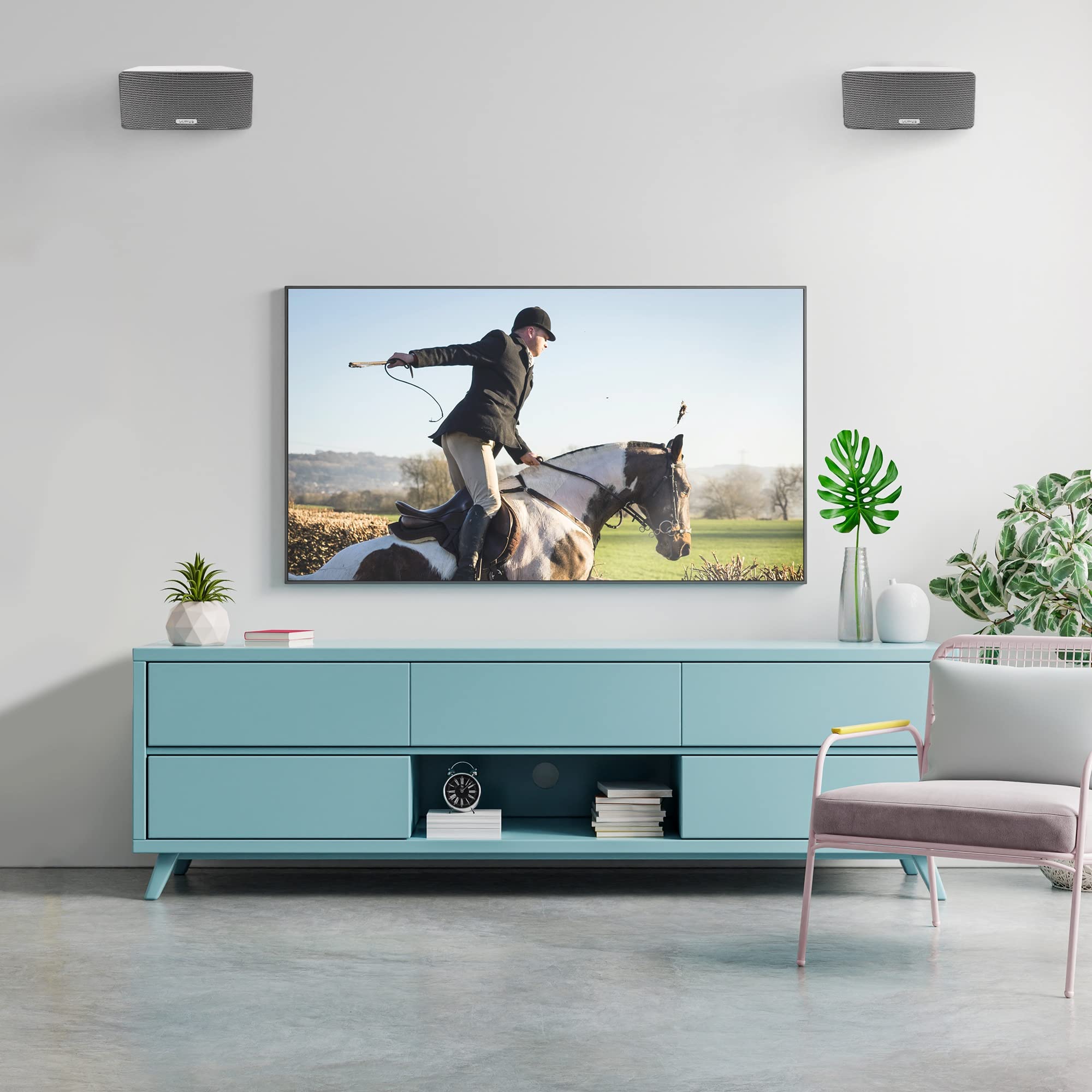 Play 3 Wall Mount White Pair Compatible With Sonos Play:3 Only, Twin Pack, Adjustable Swivel & Tilt Mechanism, 2 Mounting Bracke