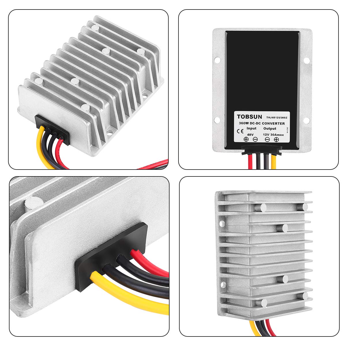 Homelylife 30A 360W 48V To 12V Dc Voltage Regulator, Corded Electric, Waterproof Transformer For Golf Cart, Current Rating 30.0