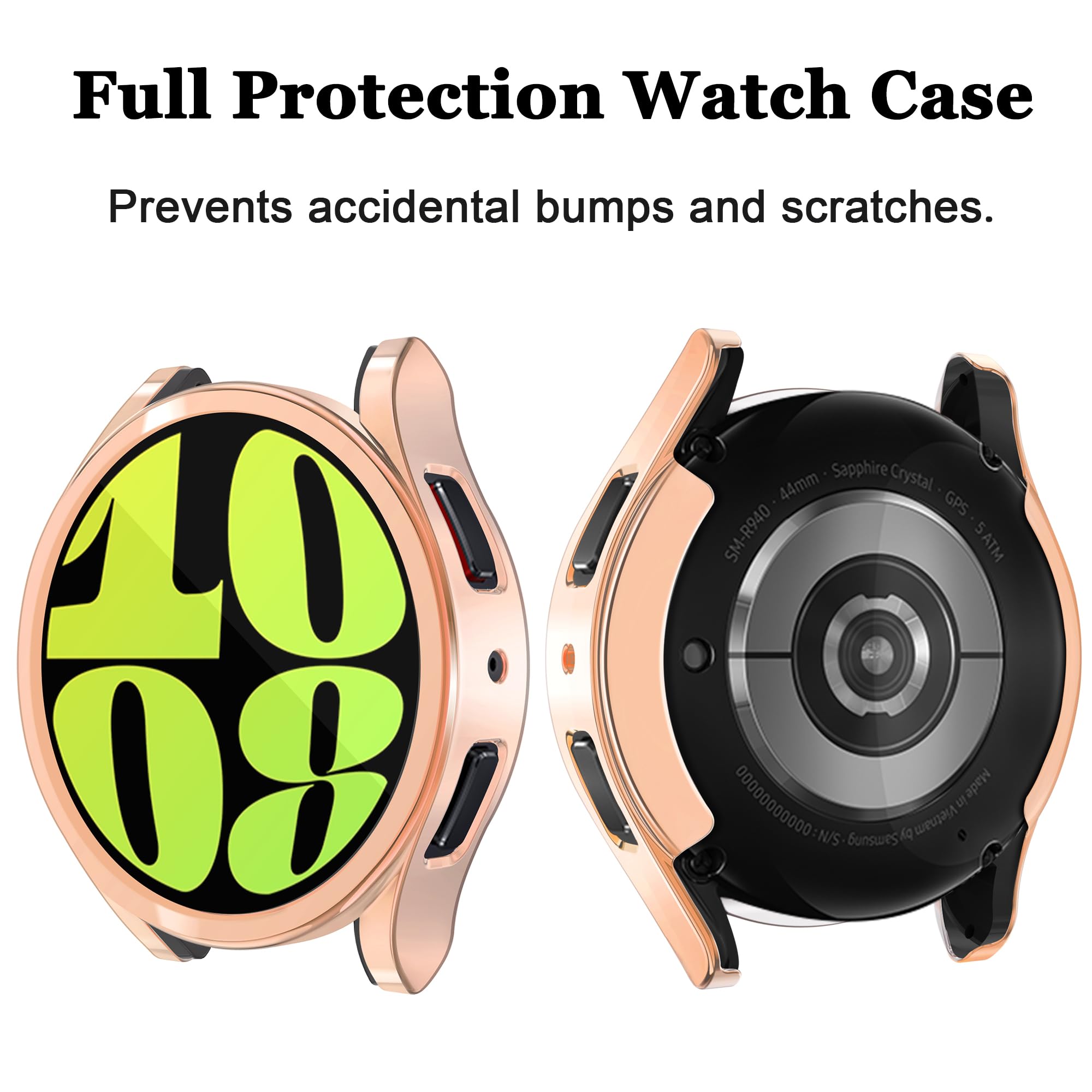 [12 Pack] Yuvike Watch Screen Protector Compatible With Samsung Galaxy Watch 6 44Mm, Soft Tpu Watch Case Full Anti Golpes Protec