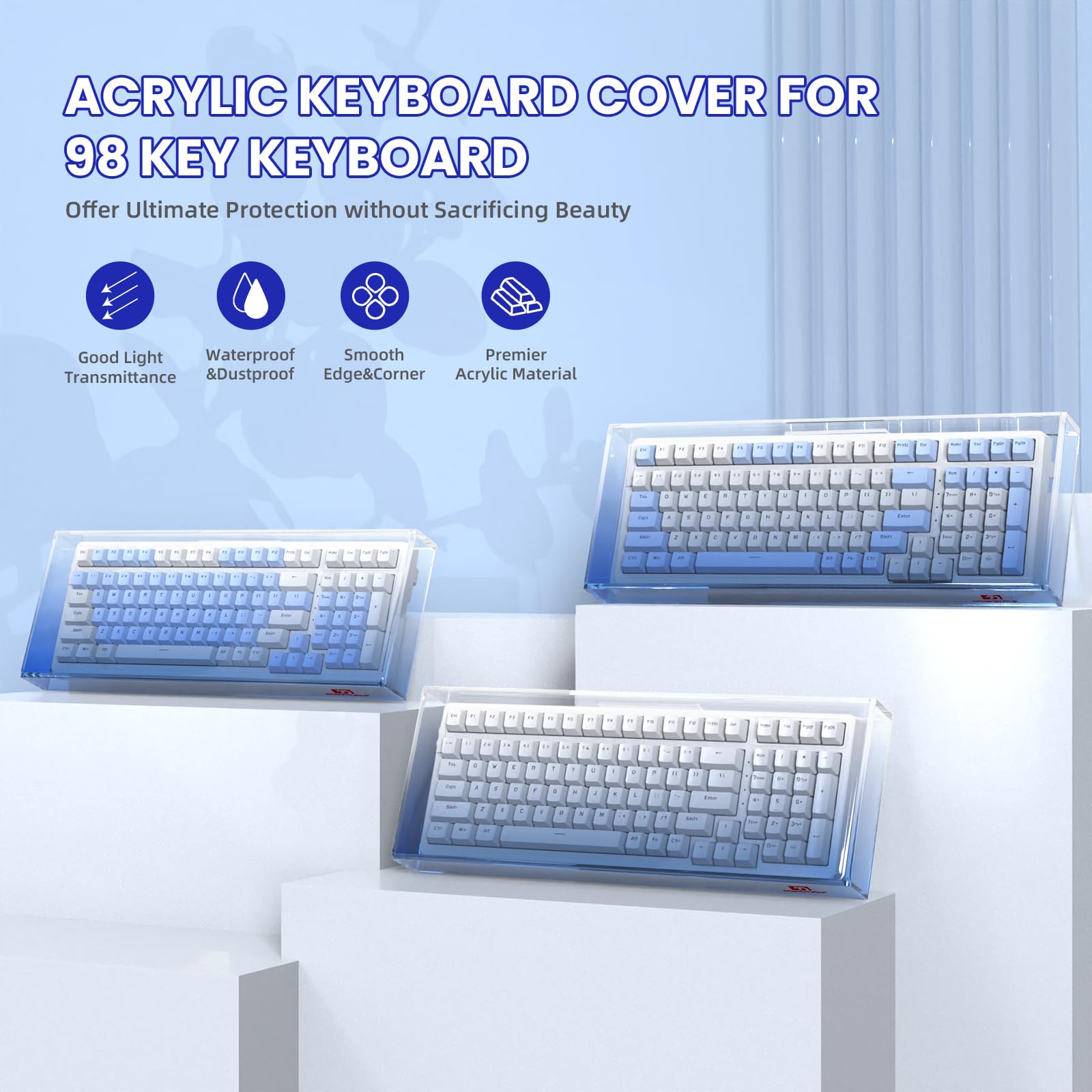 Ziyou Lang Kc04 Acrylic Clear Transparent Keyboard Cover(17.4*6.5*1.89) With Dustproof Waterproof Anti Hit Anti Cat Protective C