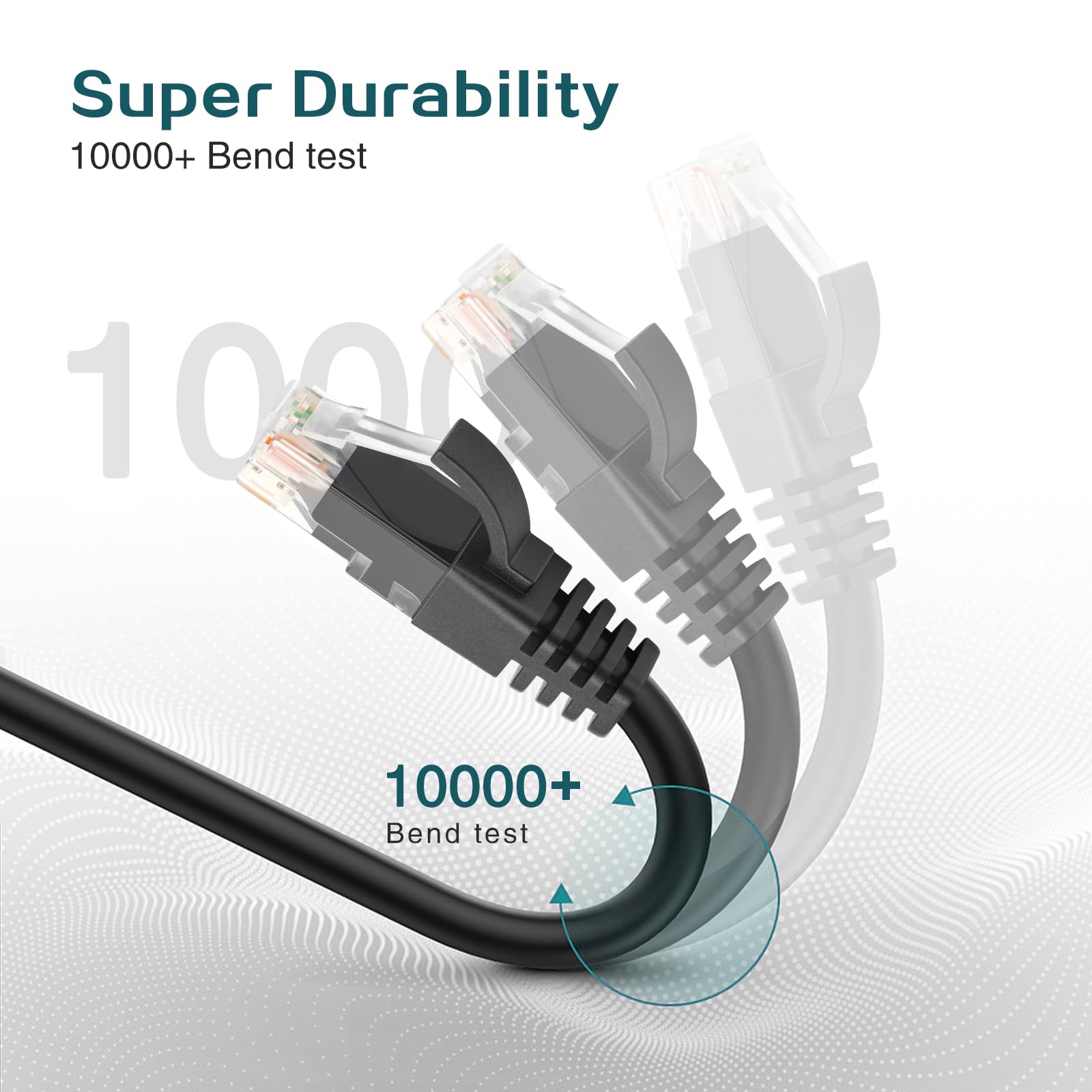 Ercielook Cat 6 Ethernet Cable 1ft (5 Pack) - High Speed Network Cable, Black, RJ45 Connectors