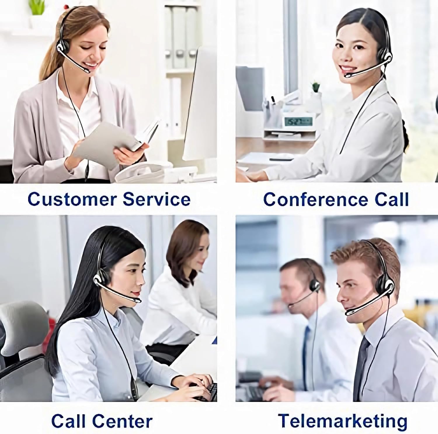 Wantek Cisco Phone Headset With Microphone Noise Cancelling, Rj9 Telephone Headsets Compatible With Cisco Office Phones 7940 794