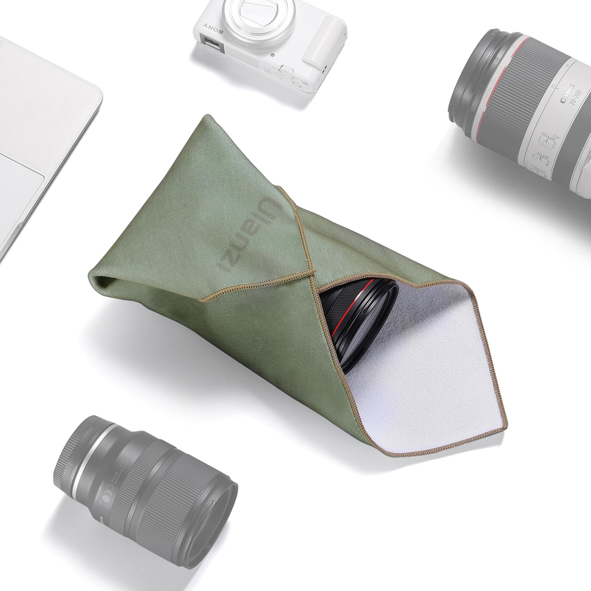 ULANZI Magic Universal Storage Cloth, Easy Wrapping and Safe Protection from Collissions， Bumping and Friction for Camera & Digital Accessories (45 * 45cm)