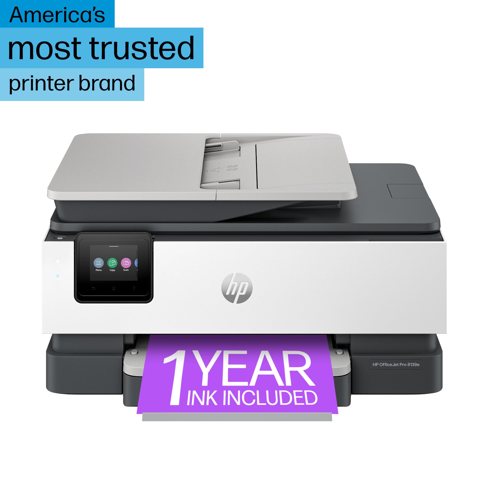 Hp Officejet Pro 8139E Wireless All In One Color Inkjet Printer, Print, Scan, Copy, Fax, Adf, Duplex Printing Best For Home Offi