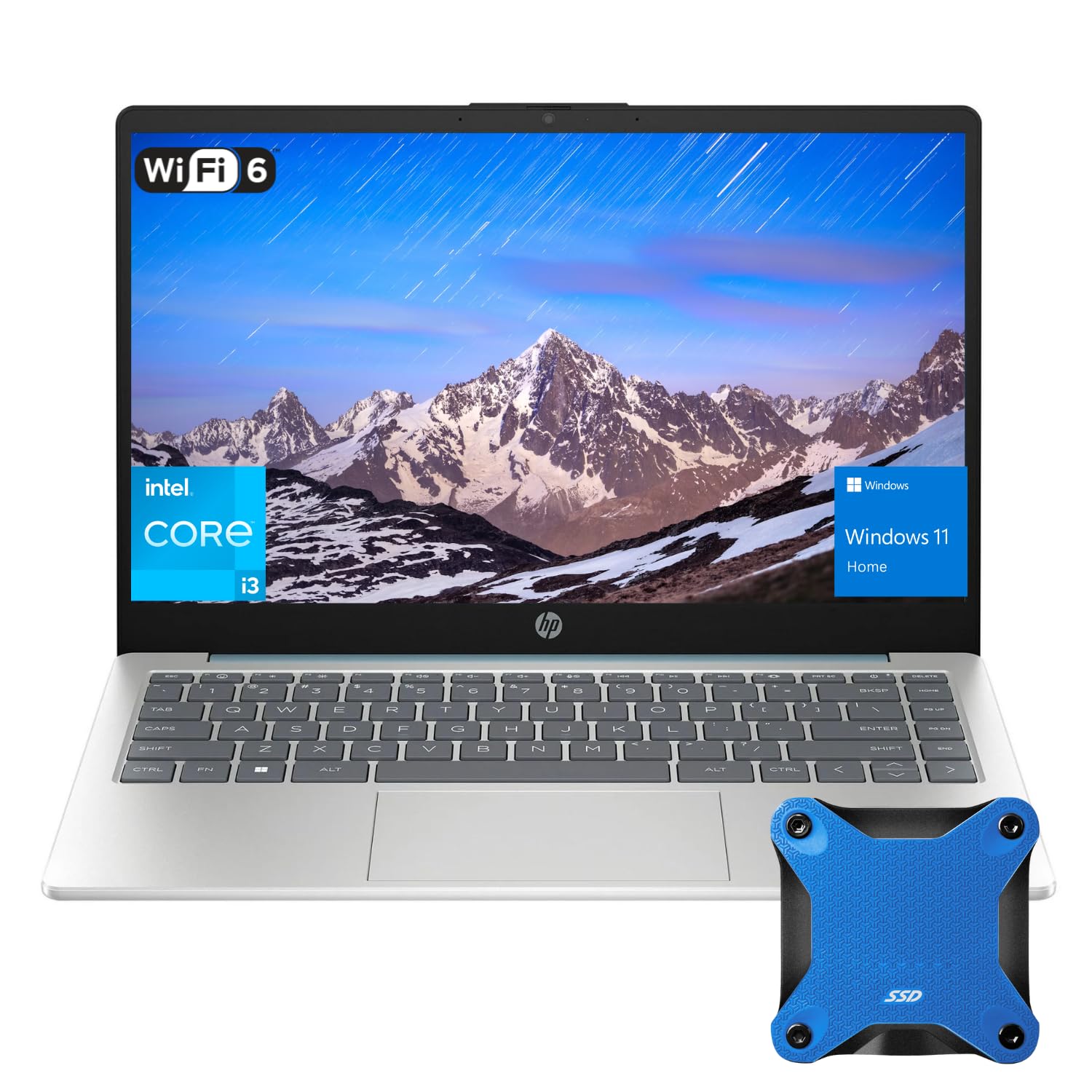 Hp Portable Laptop, 14'' Hd Display, Intel Core I3-N305, 32Gb Ram, 512Gb Ssd With External 512Gb Storage, Webcam, Wi-Fi 6, Hdmi,