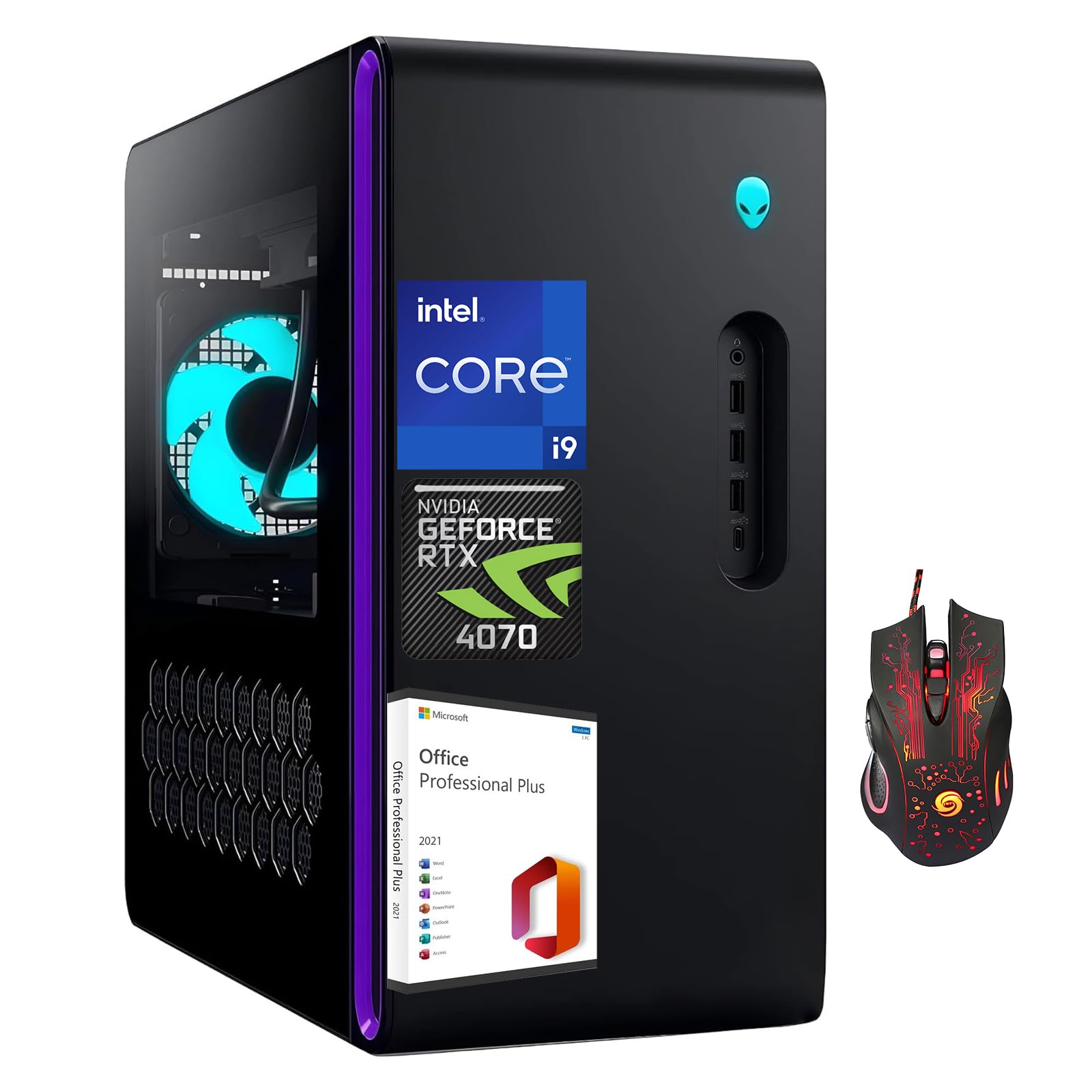 Alienware Aurora R16 Gaming Desktop PC, Intel 24-core i9-13900F (up to 5.6GHz), GeForce RTX 4070, 64GB DDR5 RAM, 4TB SSD, 2TB HD