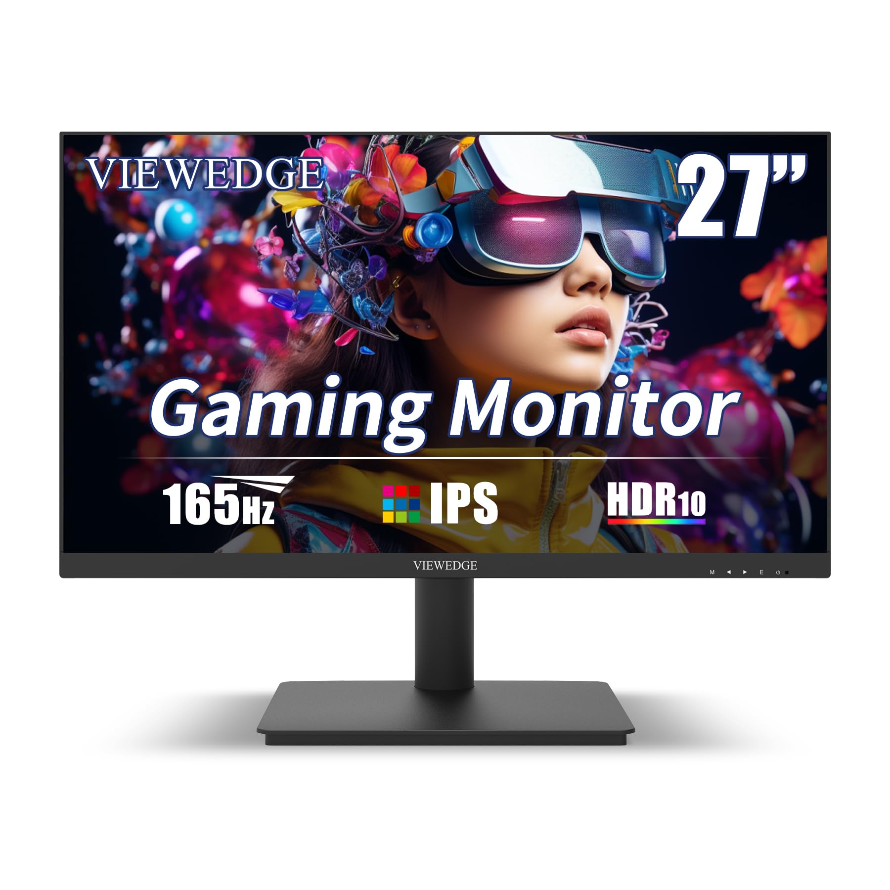 Viewedge 27 Inch Gaming Monitor, Ips 165Hz 1Ms Qhd Computer Monitor, 2560X1440P,Hdr 10, 120% Srgb, Supports 144Hz, Bluelight Fil