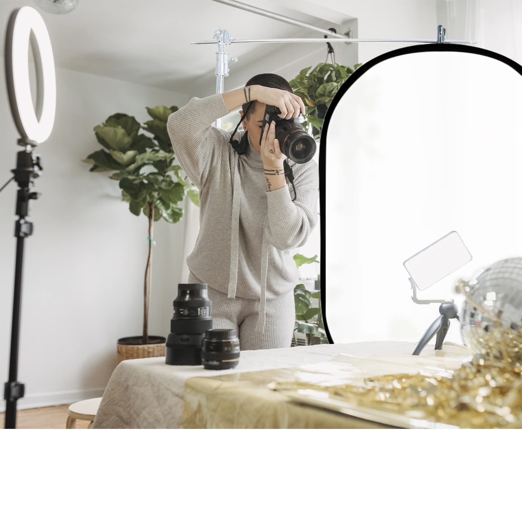 Selens Oval Light Reflector Diffuser, 47X70.8Inch/120X180Cm Collapsible Soft Light Diffusion With Portable Carrying Bag For Phot