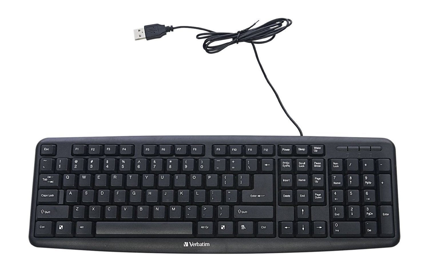 Verbatim 99201 Slimline Corded Usb Keyboard Black
