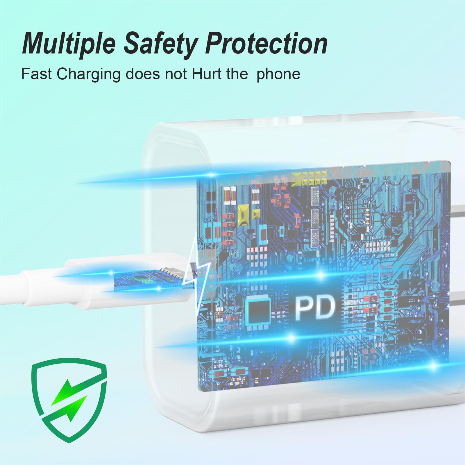 Iphone Charger, 2 Pack 20W Usb C Fast Wall Charger Block With 2 Pack 6 Ft Usb C To C Cable For Iphone 15/15 Plus/15 Pro/15 Pro M