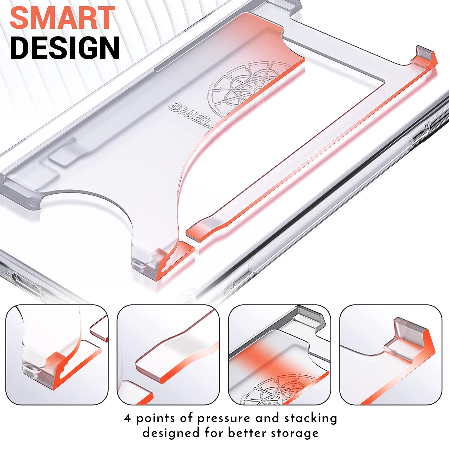 Shields Up iPhone 14 Pro Minimalist Wallet Case with Card Holder Slim TPU Shockproof Cover Clear 6.1 inch