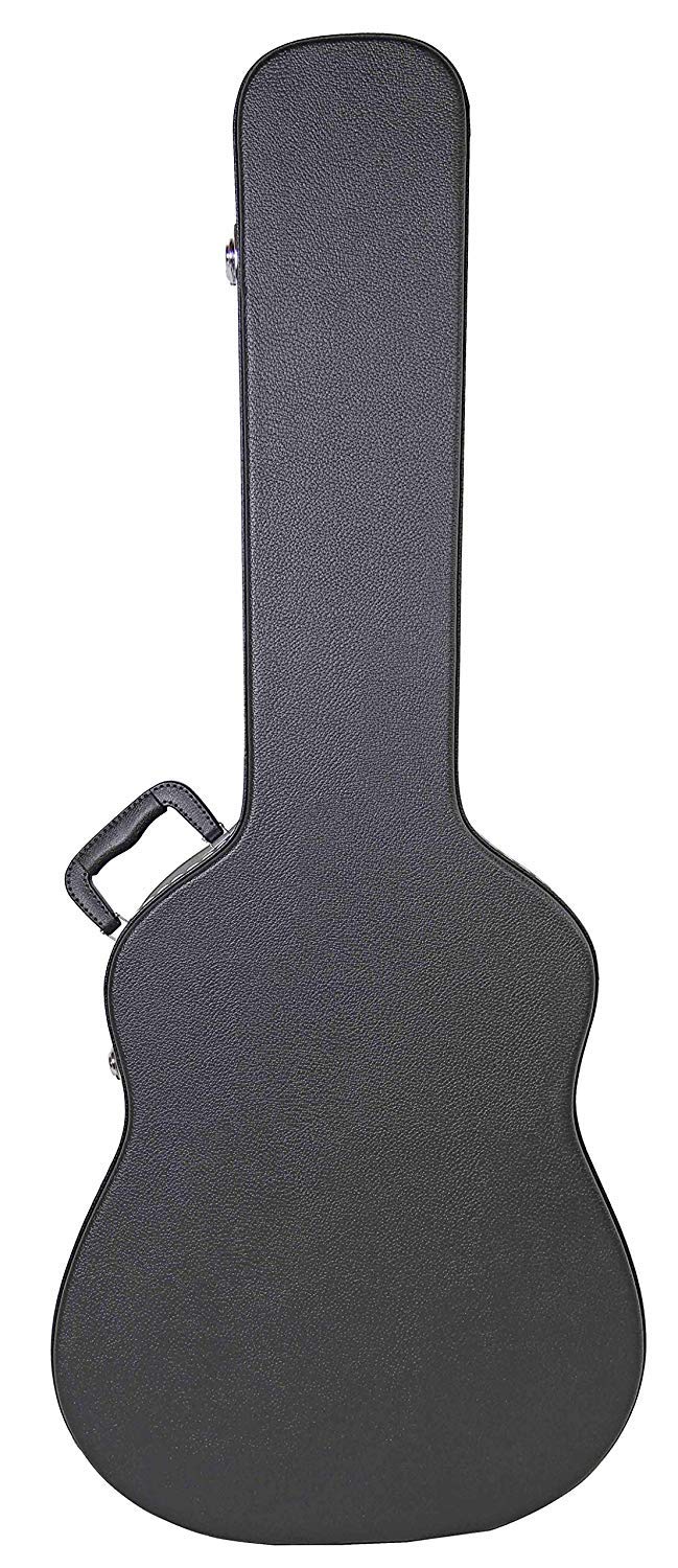 Gearlux Dreadnought Acoustic Guitar Hardshell Case With Accessory Compartment   Black
