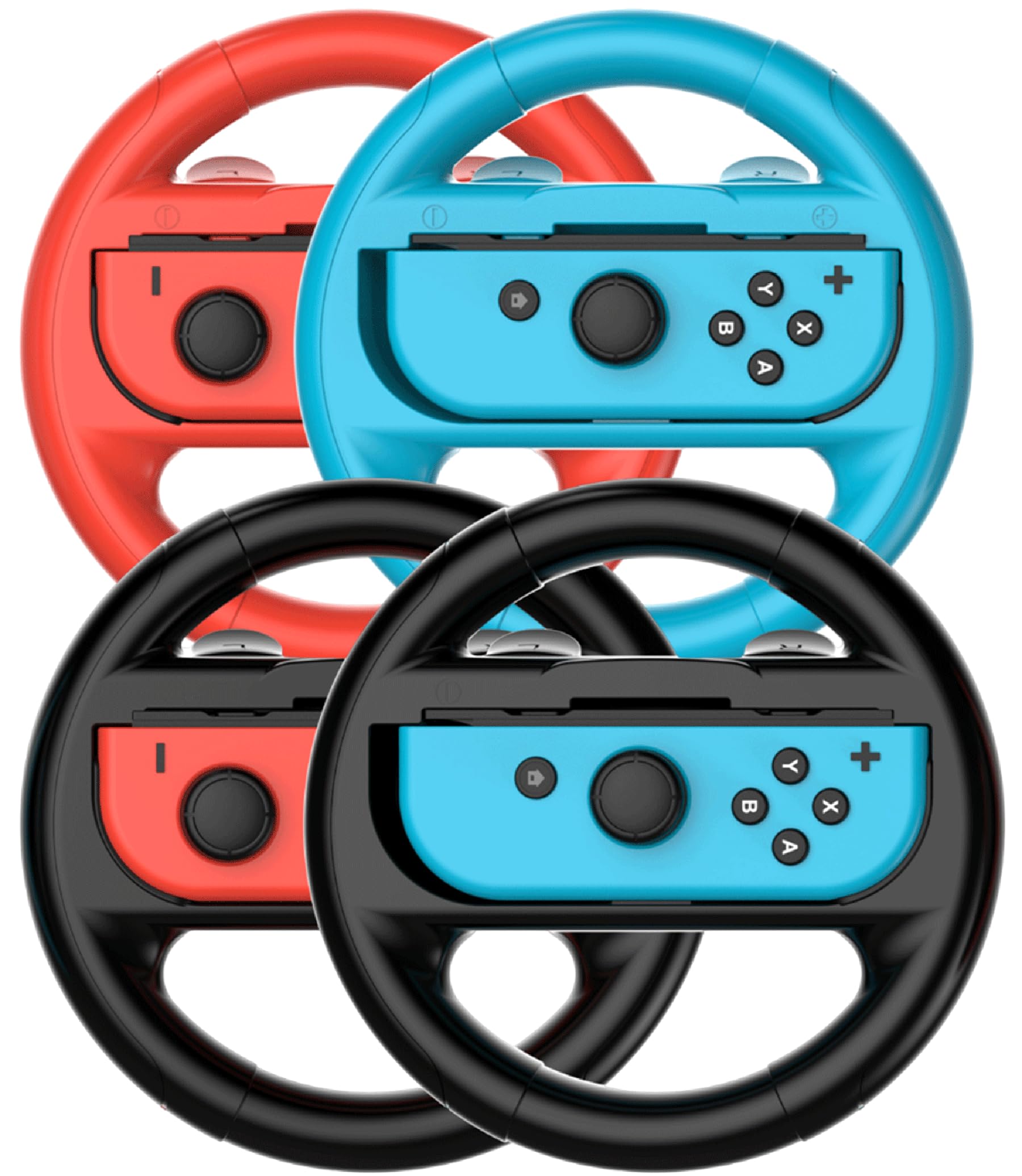 TIZOPO 4 PCS Steering Wheel Compatible for Nintendo Switch Wheel, Family Sports Party Pack Accessories Compatible with Switch Jo