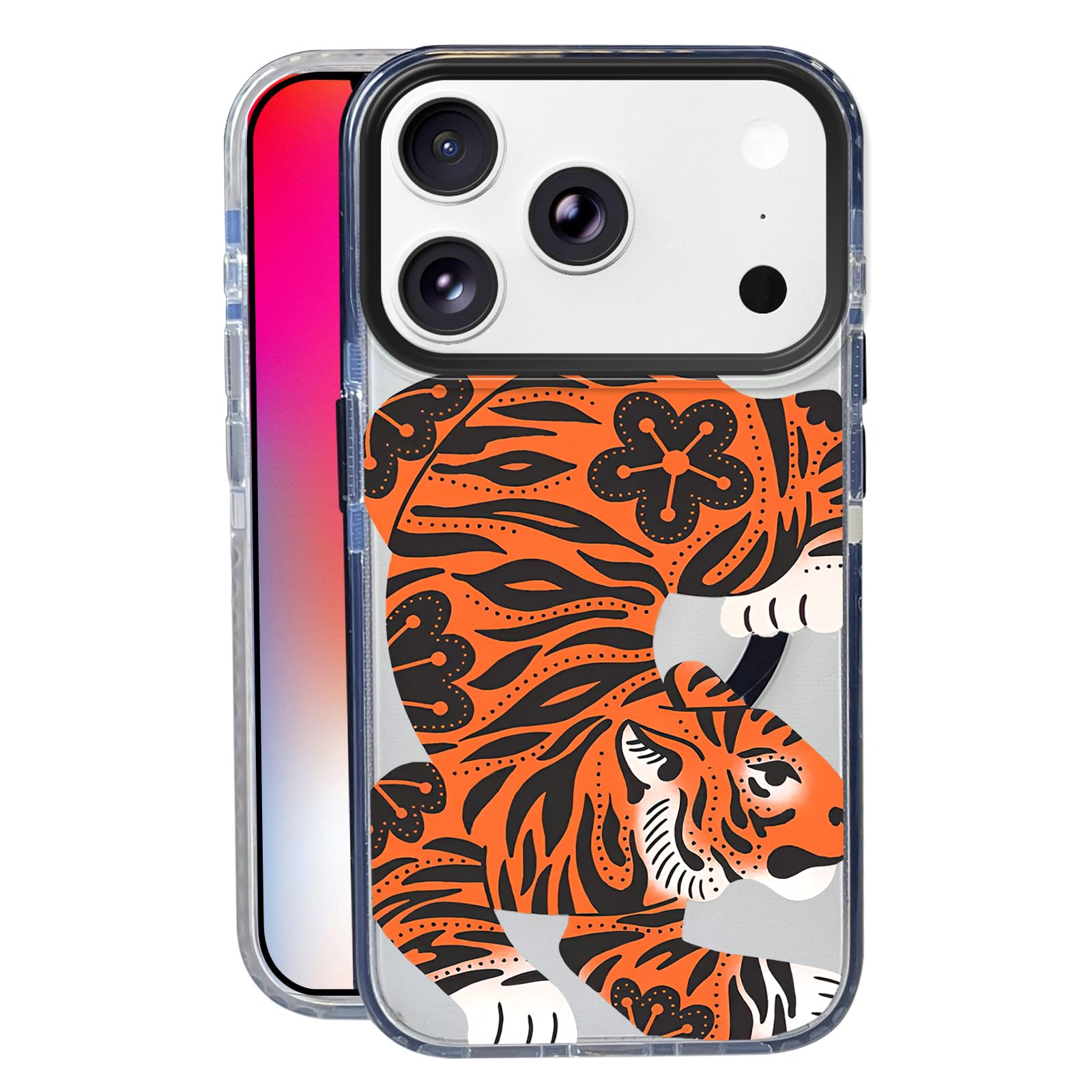 Nimeey Tiger for iPhone 17 Pro Max Case,MagSafe Compatible,Matte Soft Slim Shockproof Cover,Anti-Fingerprint,Anti-Yellowing,Anti