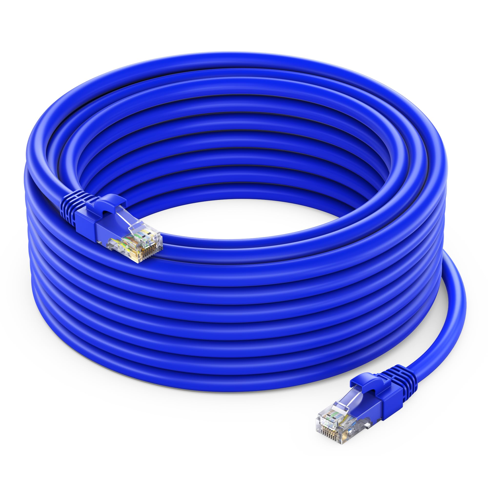 Maximm Cat 6 Ethernet Cable 30 Ft   High Speed Lan Cable, Internet Cable, Patch Cable, And Network Cable   Utp, 10Gbps, 550Mhz Ethernet Cord   Blue