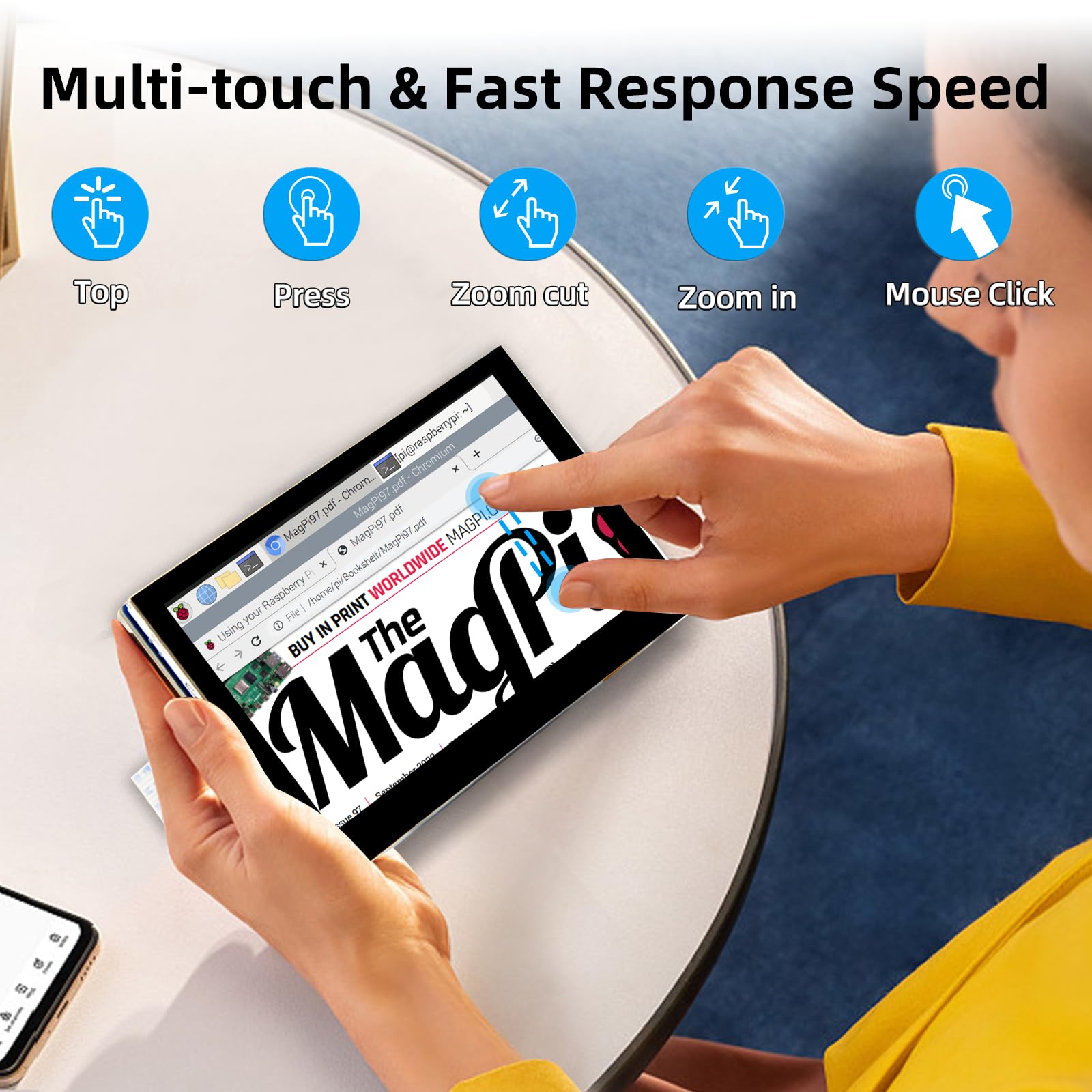 Ipistbit 4.3 Inch Raspberry Pi Screen, 800X480 Pixel Capacitive Touchscreen, Mipi Dsi Lcd Display For Raspberry Pi, Driver Free