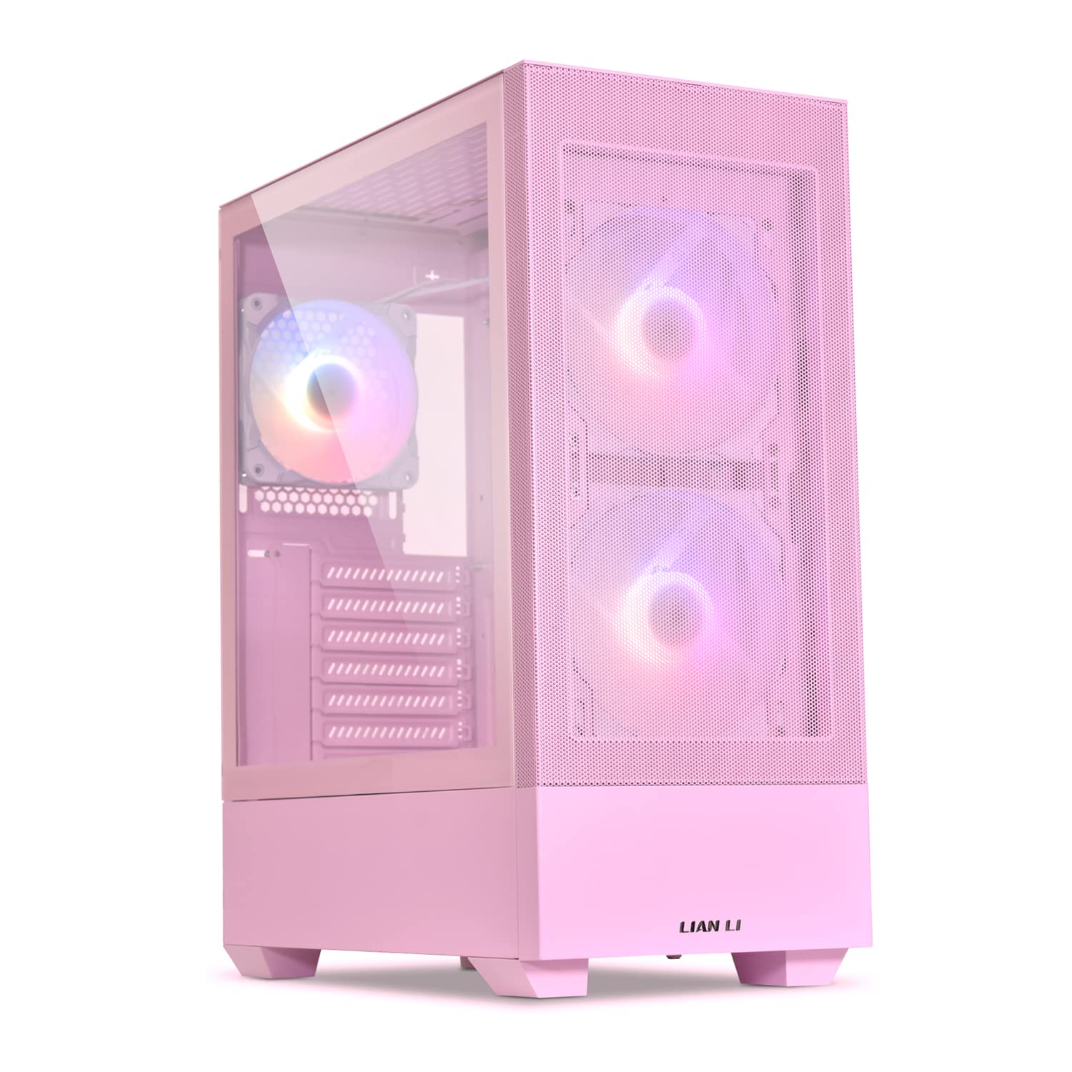 Lian Li High Airflow Atx Pc Case, Rgb Gaming Computer Case, Mesh Front Panel Mid Tower Chassis W/ 3 Argb Pwm Fans Pre Installed,