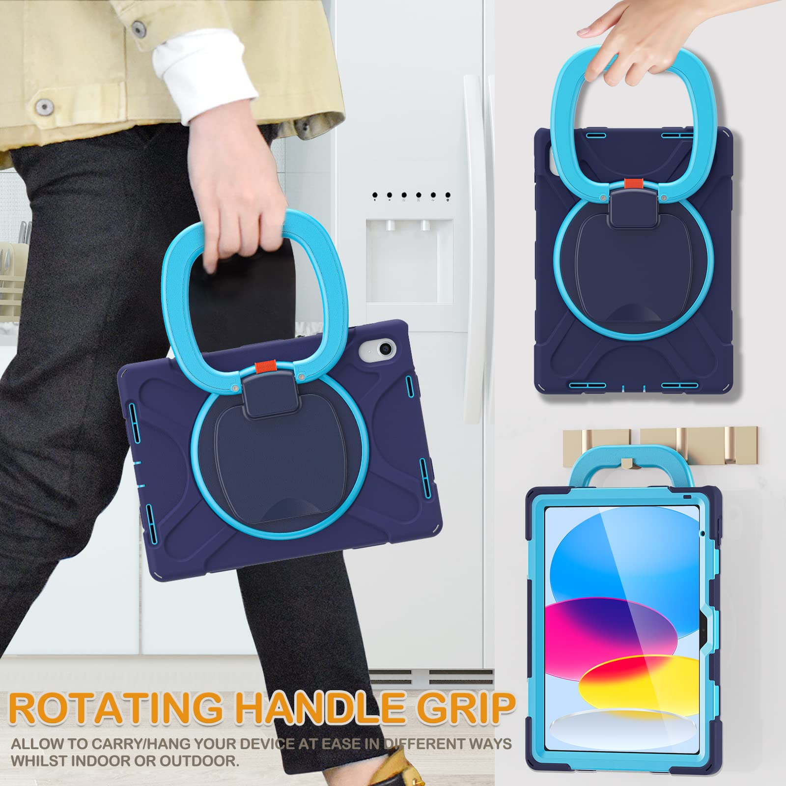 Braecn Case For 10.9 Inch Ipad 10Th Generation 2022 A2696 A2757 A2777 Heavy Duty Shockproof Cover With Pencil Holder/Screen Prot