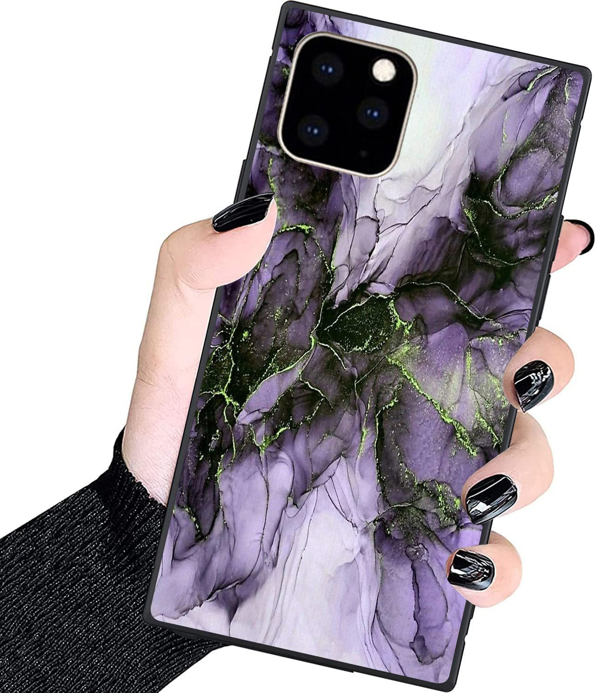 Zhuxuxitt Luxury Square Case For Iphone 12/12 Pro,Fashion Elegant Square Case For Women Girls,Hard Pc+Soft Silicone Case Is Shoc