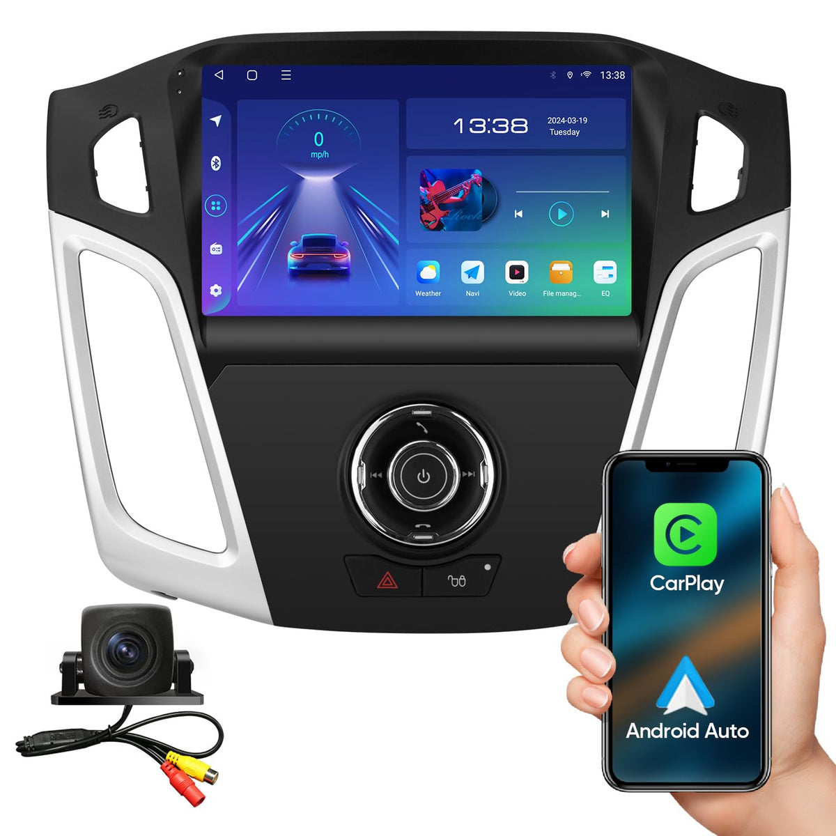 9 Inch Car Radio Stereo Navigation For Ford Focus 2012 2018 Carplay Android Auto 5G Wifi 8 Core 1280 * 720 Resolution Android 12