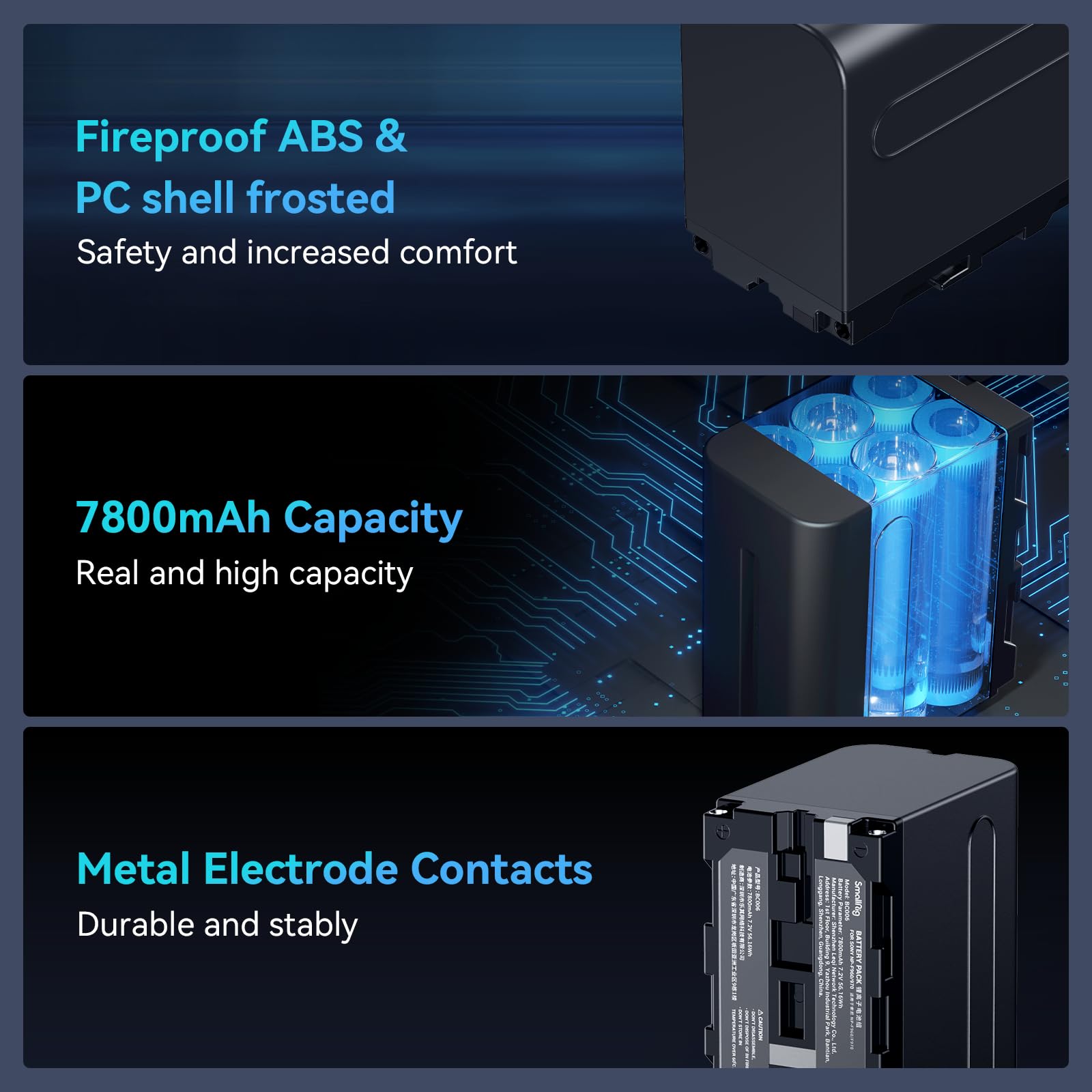 Smallrig Np F970 Replacement Batteries (2 Pack) & Fast Charger Usb Dual Charger For Sony Np F970 Np F960 Np F950 Np F930 Np F550