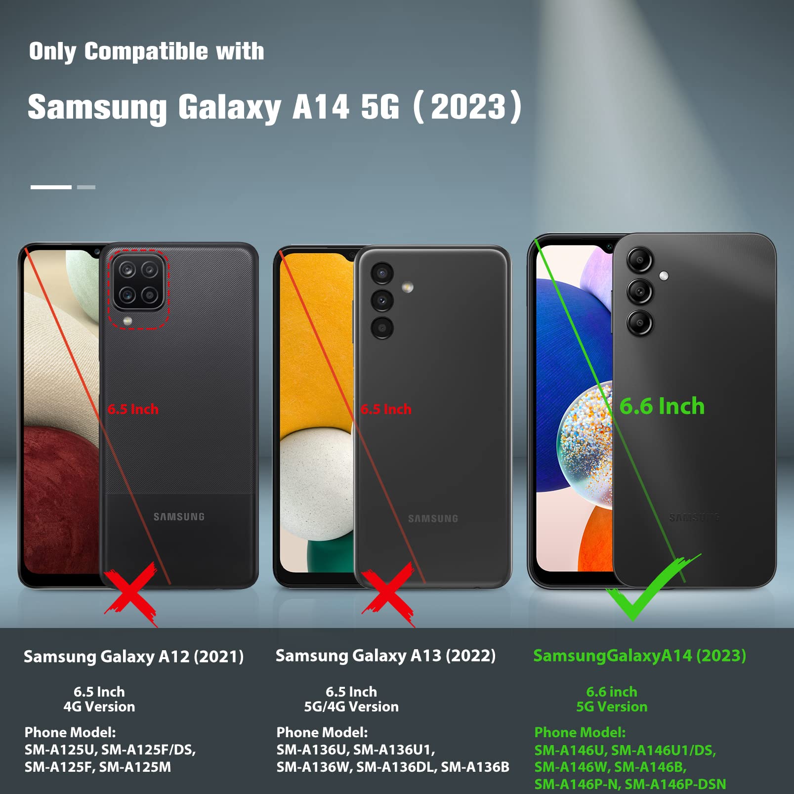 Fntcase For Samsung Galaxy A14 5G Case: Dual Layer Protective Heavy Duty Cell Phone Cover Shockproof Rugged With Non Slip Textur