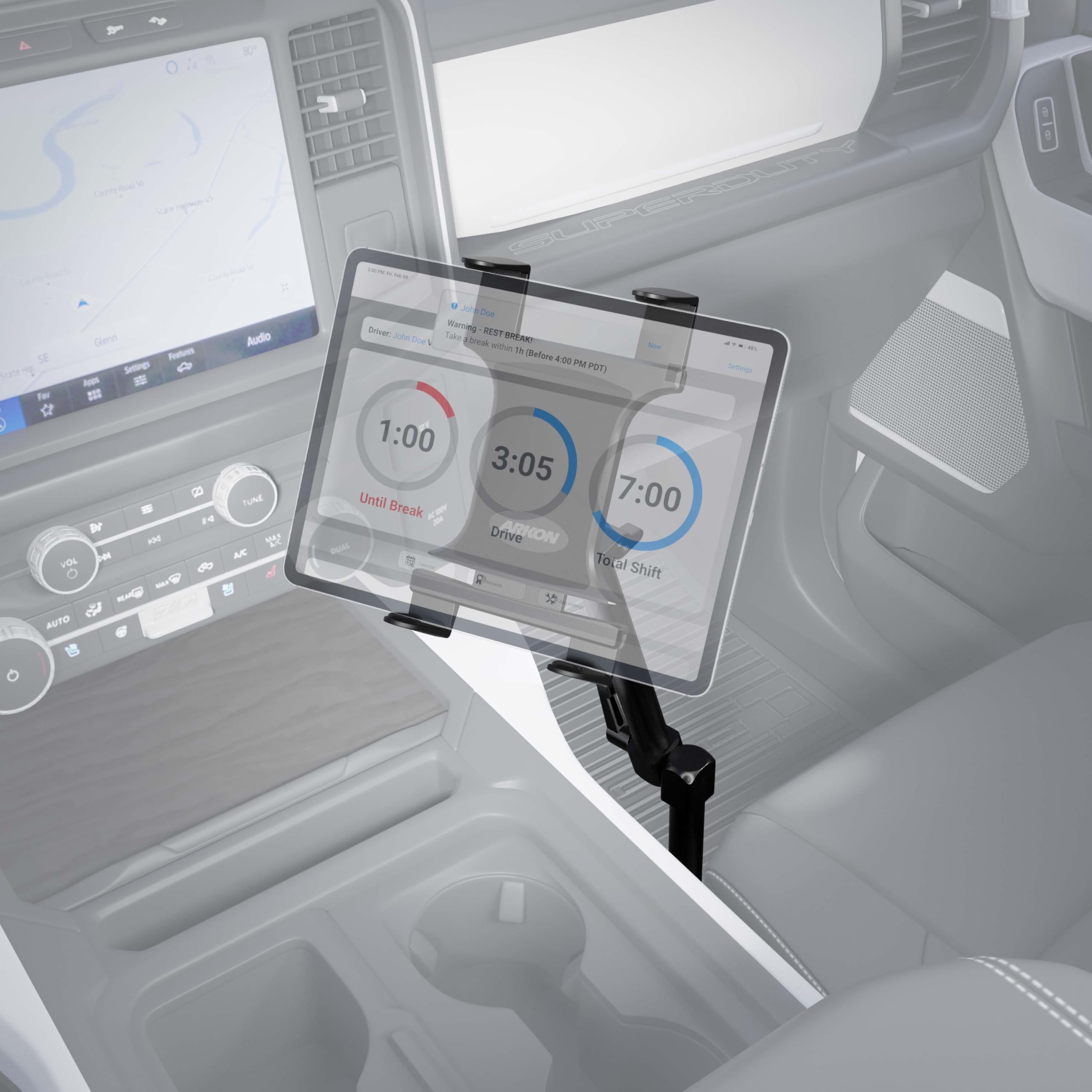 Arkon Mounts - Car Seat Rail Tablet Mount And Holder | Heavy-Duty For Car/Truck | Adjustable Angle & Height | Easy Installation