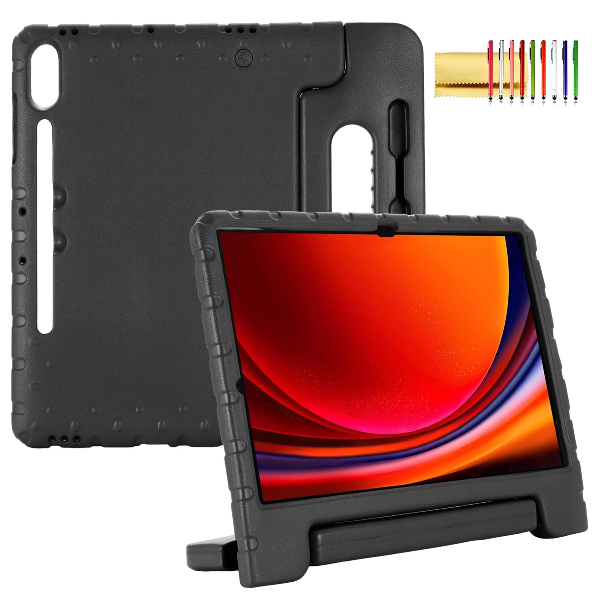 Kids Case For Samsung Galaxy Tab S9+/S9 Fe+ 12.4'', Techcircle Handle Stand [Pen Holder] Light Eva Foam Bumper Protective Rugged
