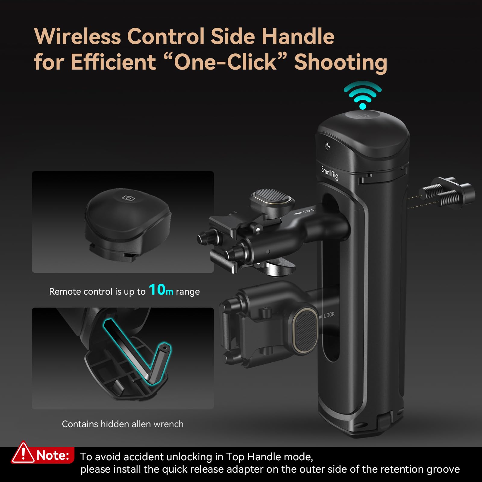 Smallrig Single Handheld Phone Cage Kit For Iphone 15 Pro Max, Mobile Video Rig Cage Kit With Wireless Quick Release Handle For