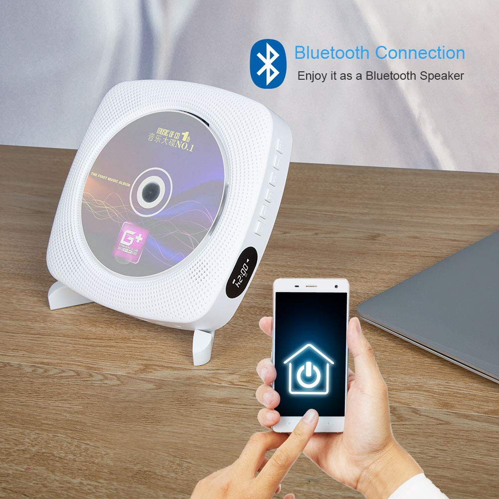 Cd Player, Bluetooth Hifi Speaker, Usb Flash Player, Aux Line In Audio Boombox, Fm Radio, Portable, Wall Mountable And Desk Stan