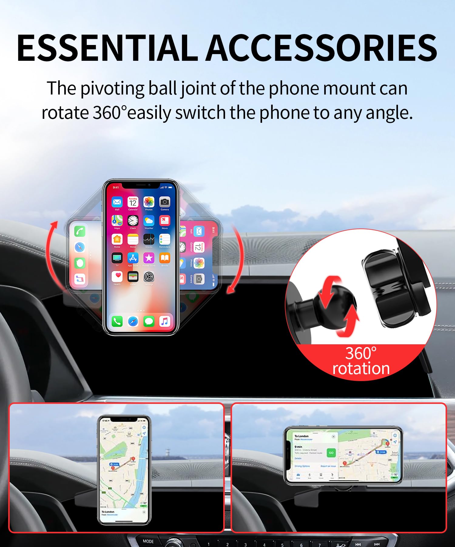 Maserweller Car Phone Holder For 2019-2023 Bmw X5 Accessories / 2020-2023 Bmw X6 Accessories / 2019-2022 X7 Accessories 12.3-Inc
