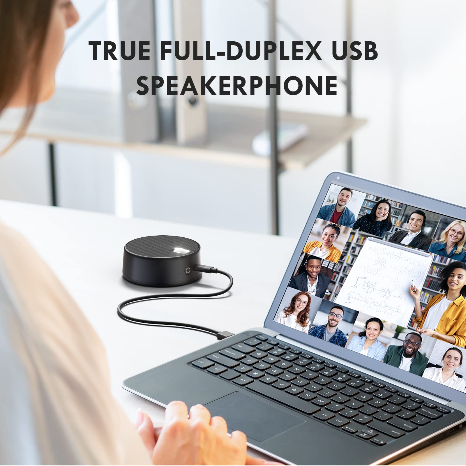 Rofall Usb Computer Speakers With Microphone, Pc Laptop Speaker With Mic, 2 Sound Modes, Hand Free Enhanced Voice Pick Up, Compa