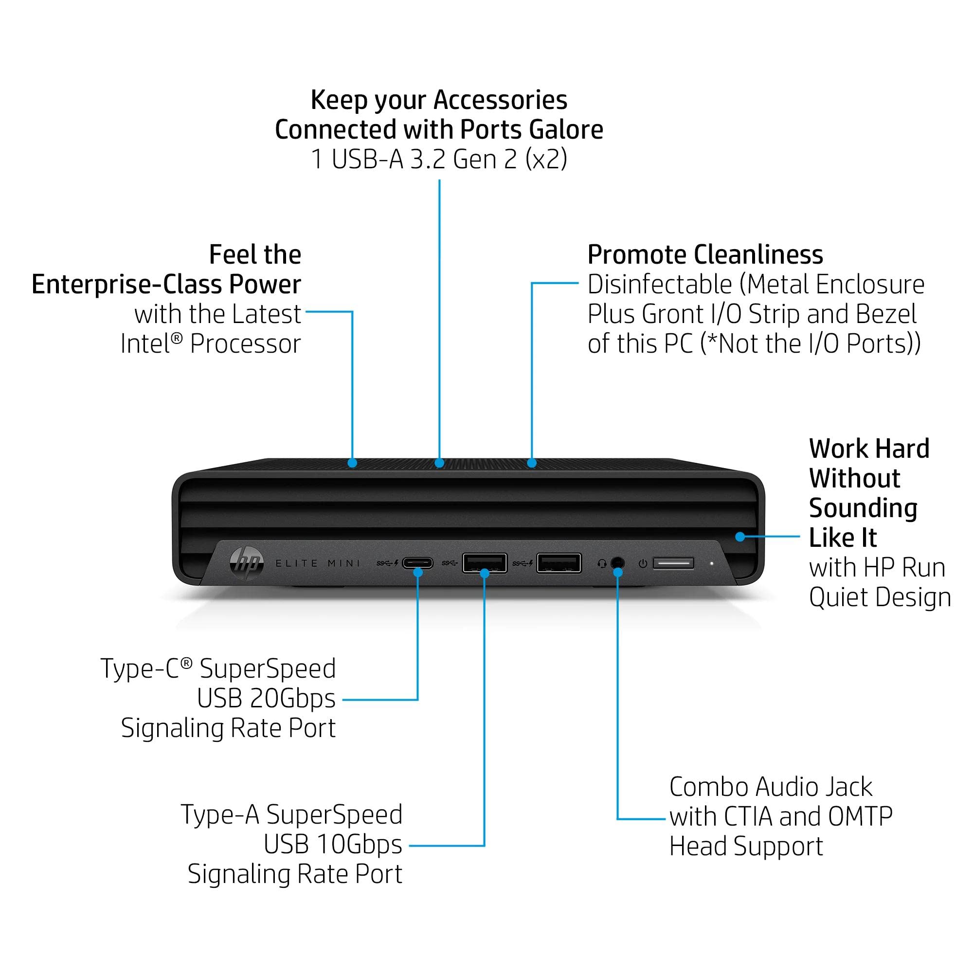 Hp Elite Mini 800 G9 Business Desktop Computer, 14Th Gen Intel 14-Core I5-14500 (Beat I7-13700), 32Gb Ddr5 Ram, 1Tb Pcie Ssd, Wi
