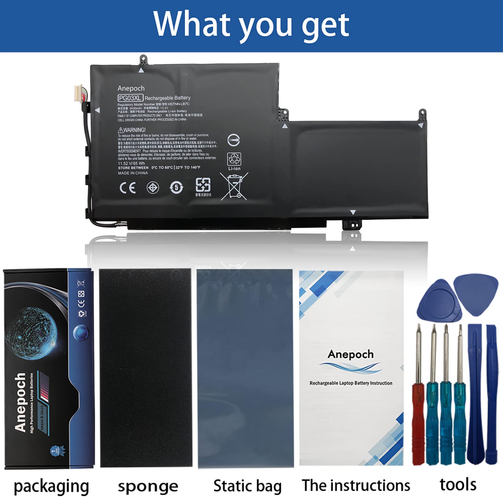 Anepoch Pg03Xl 831532 421 Laptop Battery Replacement For Hp Spectre X360 15 Ap012Dx 15 Ap011Dx 15 Ap000Na 15 Ap000Nx 15 Ap001Nf